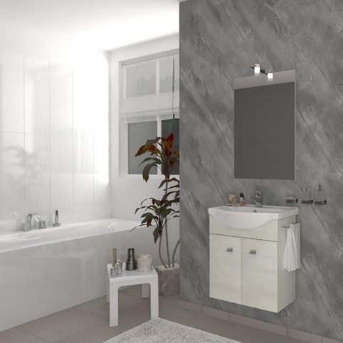 Έπιπλο μπάνιου ZAFFIRO Simple M53,5xΒ32 cm. σε λευκό ξύλο
