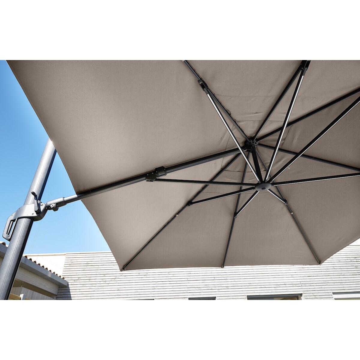 Ombrellone a palo laterale grigio Sonora NATERIAL con telo rettangolare tortora L 282 x P 391 x H 274 cm - 30