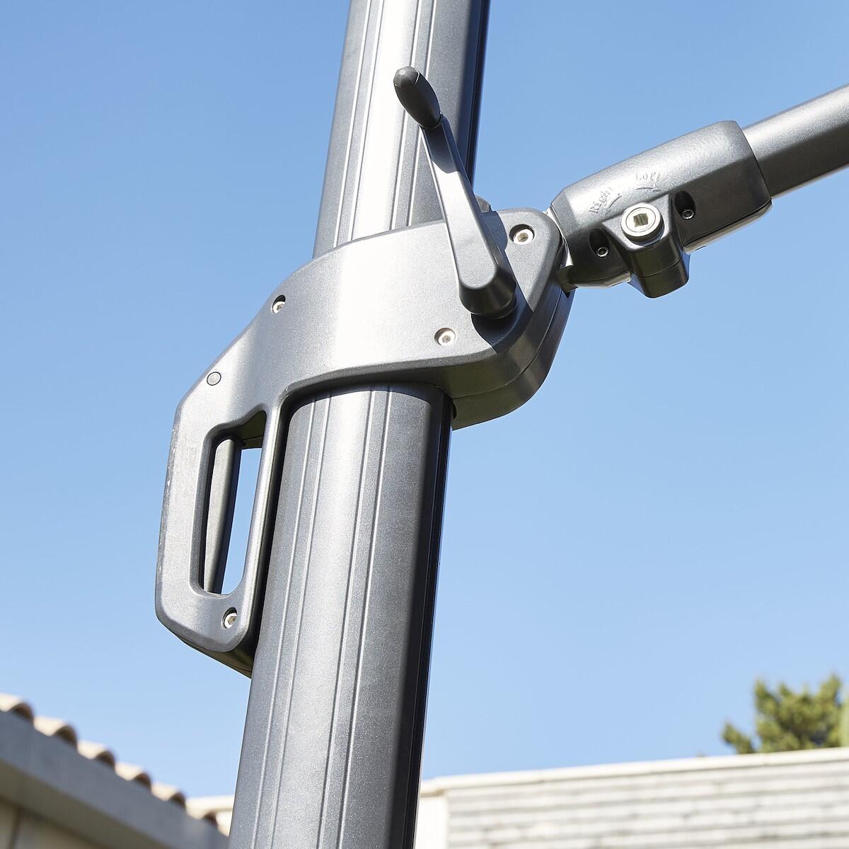 Ombrellone a palo laterale grigio Sonora NATERIAL con telo rettangolare tortora L 282 x P 391 x H 274 cm - 29