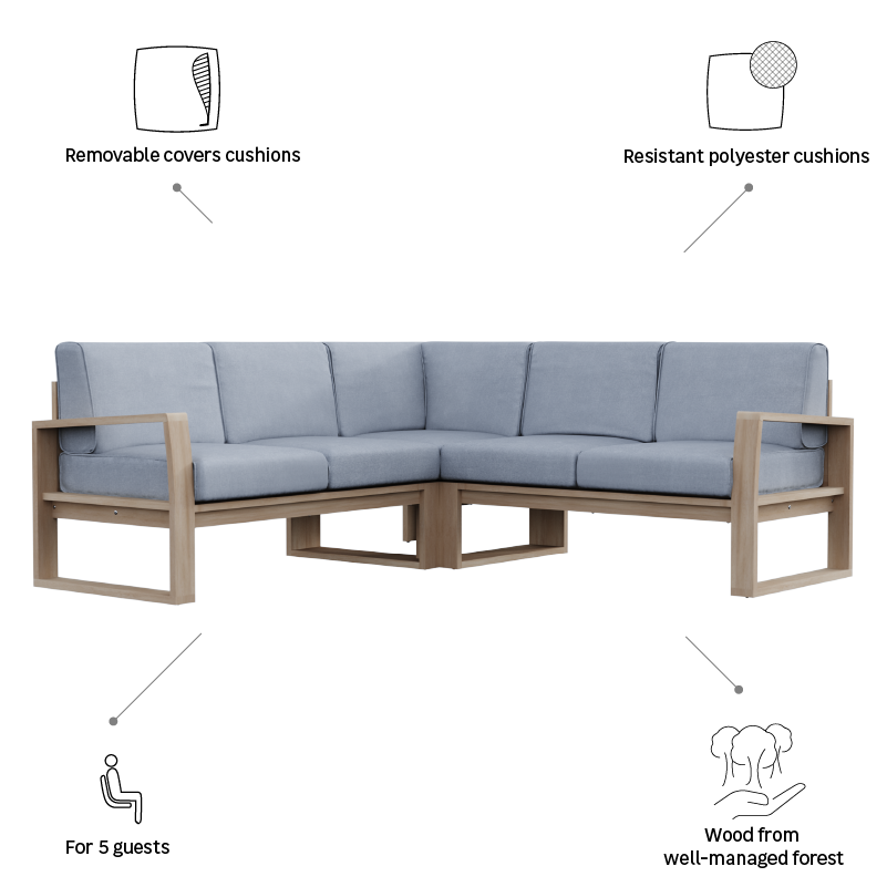 Sofá de jardim relax NATERIAL SOLARIS COMFORT CANTO - 12