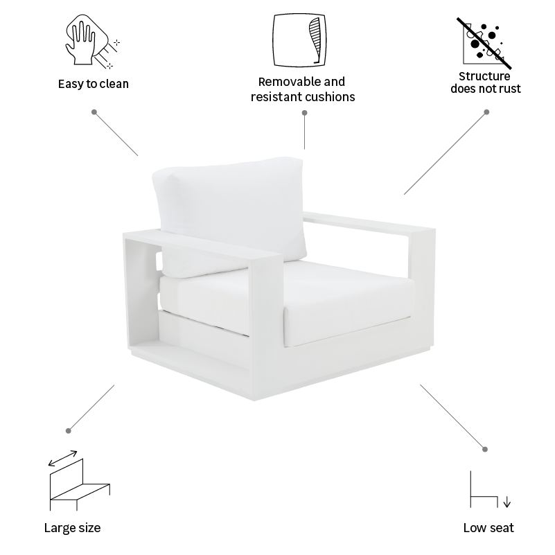 Fauteuil de jardin aluminium NATERIAL Lagun - 7