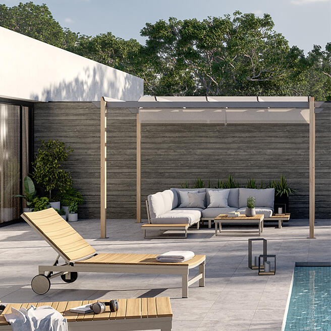 Pergola in alluminio effetto legno copertura mobile 3x4m - Omega NATERIAL - 6