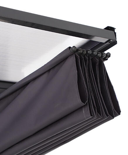 Pergola adossée NATERIAL Yena acier et aluminium gris anthracite, 12.85 m² - 10