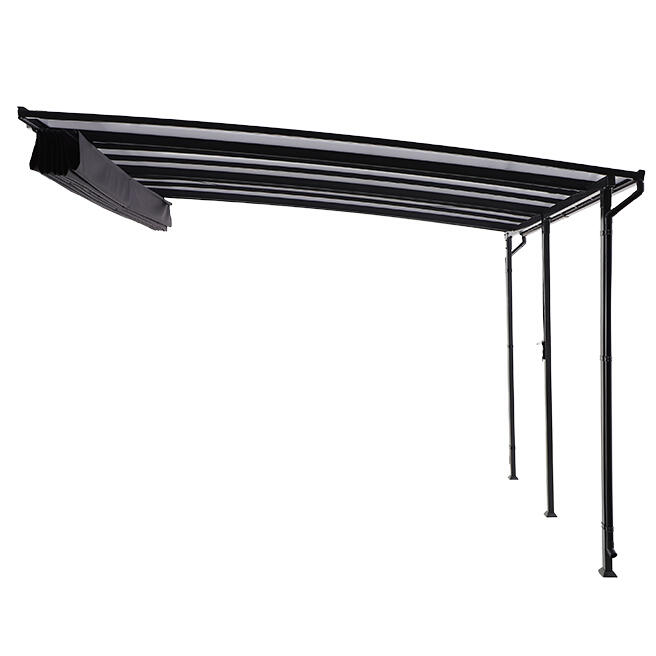 Pergola adossée NATERIAL Yena acier et aluminium gris anthracite, 12.85 m² - 6
