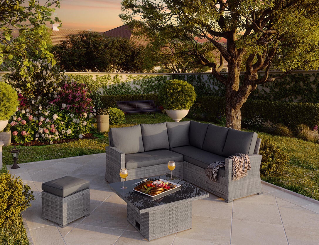 Salon de jardin gris Davos NATERIAL, 6 personnes - 2