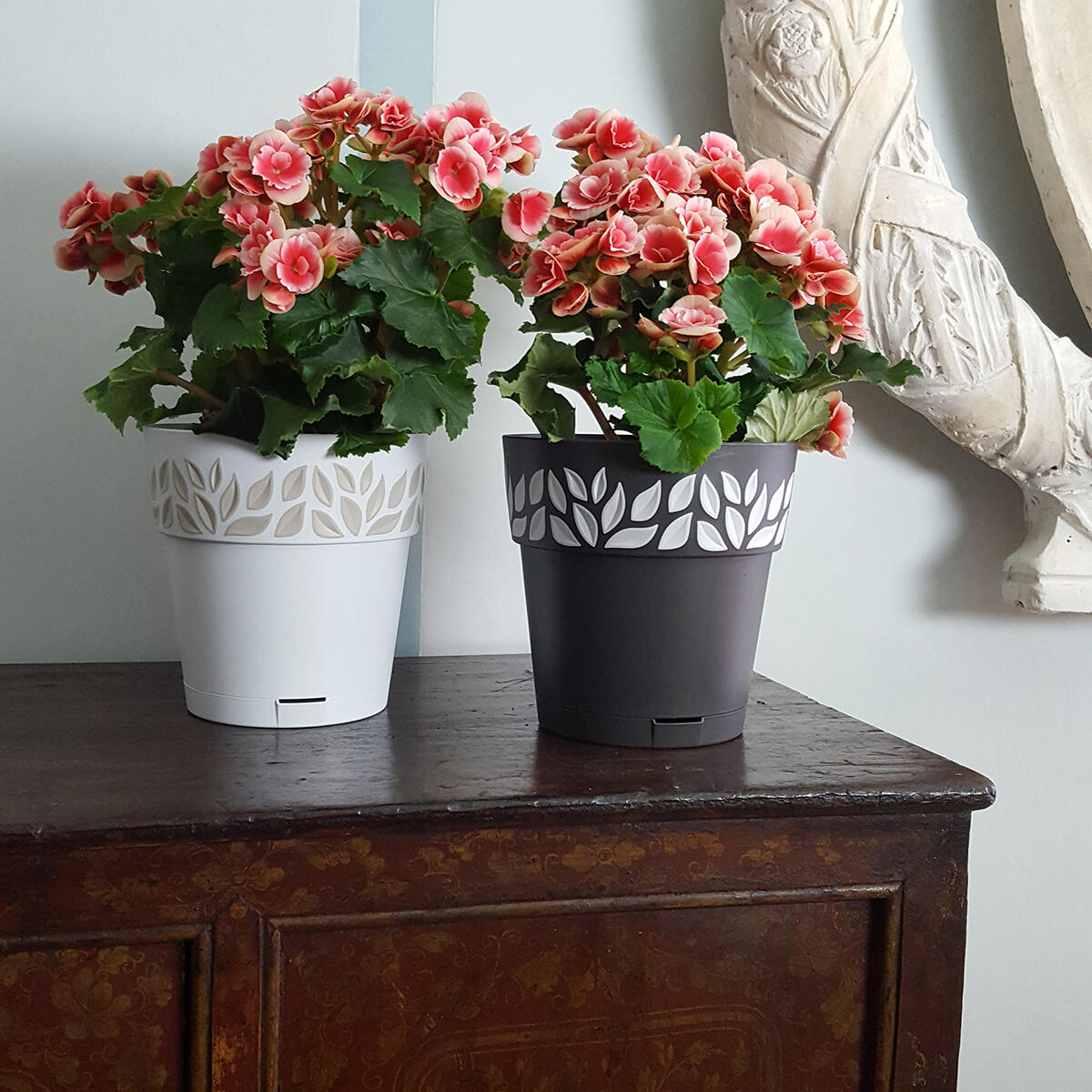 Vaso autoirrigante OPERA CLOE STEFANPLAST in polipropilene grigio H 19 x ø 30 cm - 5
