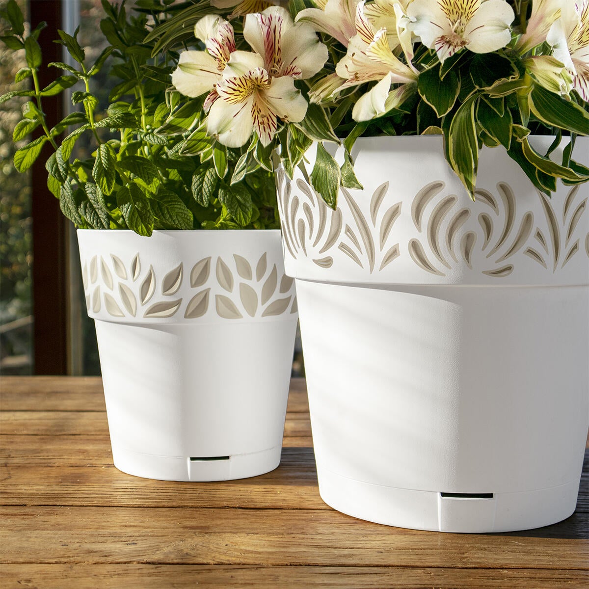Vaso autoirrigante OPERA CLOE STEFANPLAST in polipropilene grigio H 19 x ø 30 cm - 4