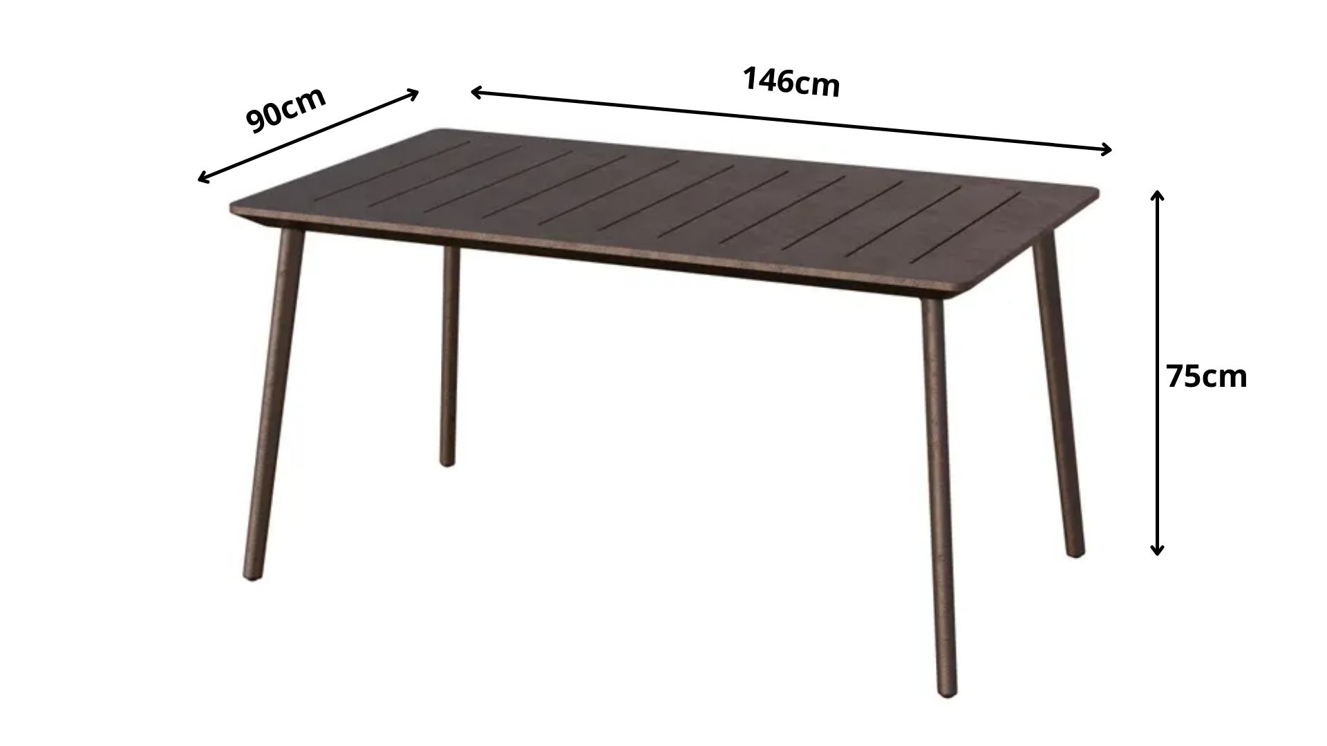 Tavolo da pranzo per giardino Metalea KETER struttura e superficie in resina grigio per 6 persone 146x90cm - 16