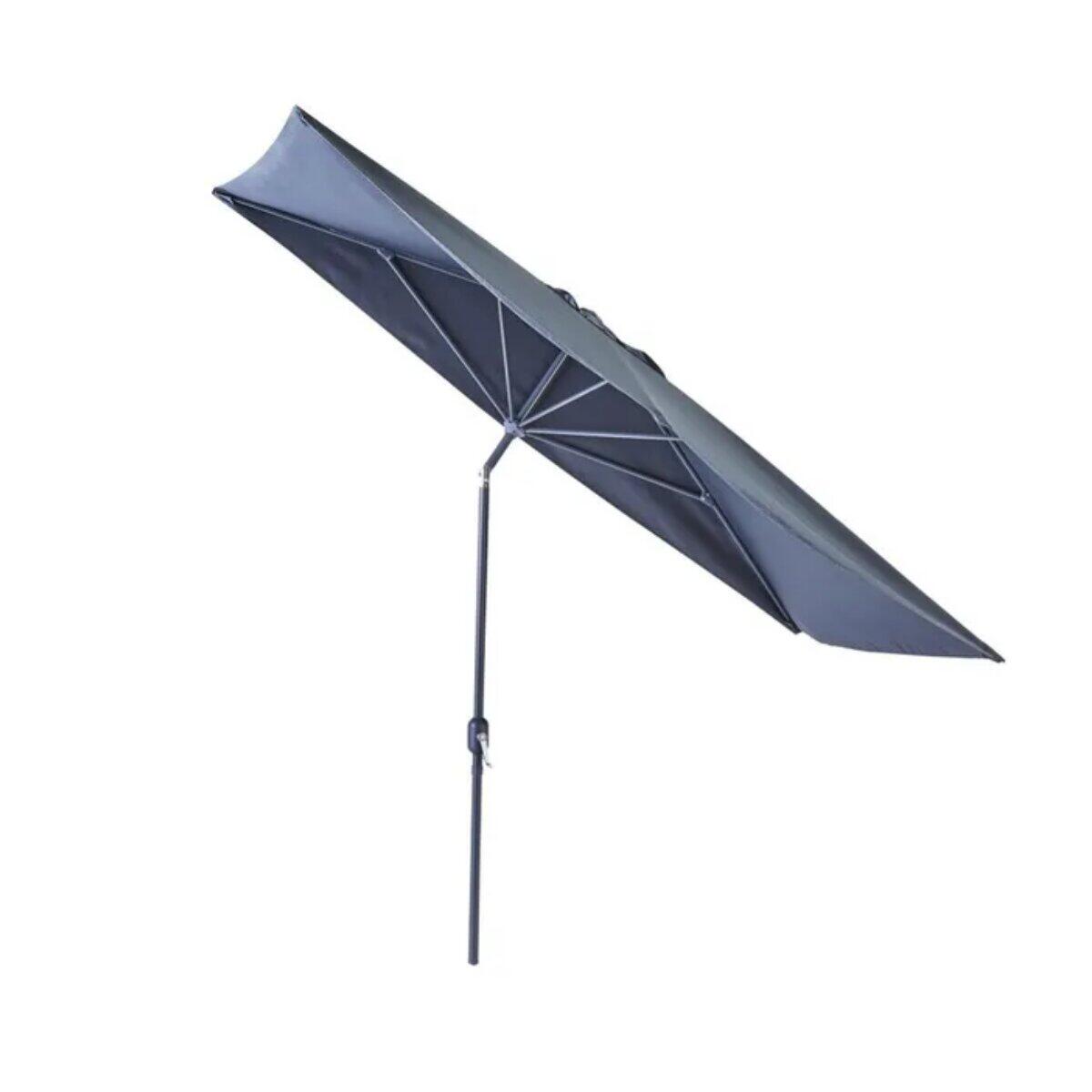 Ombrellone centrale grigio Arkea NATERIAL con telo 1/2 cerchio grigio zincato L 135 x P 268 x H 235 cm - 10