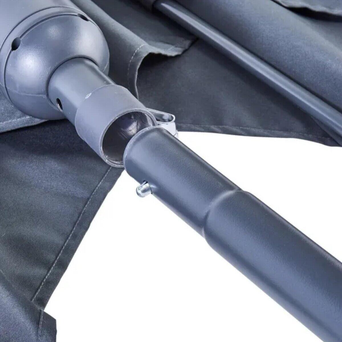 Ombrellone centrale grigio Arkea NATERIAL con telo 1/2 cerchio grigio zincato L 135 x P 268 x H 235 cm - 14