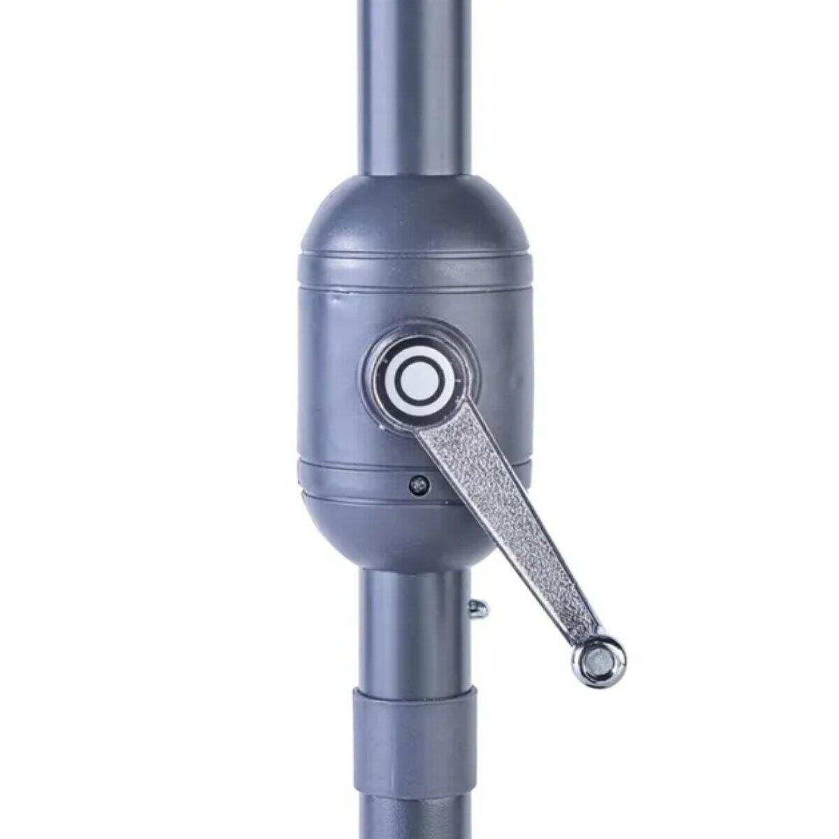 Ombrellone centrale grigio Arkea NATERIAL con telo 1/2 cerchio grigio zincato L 135 x P 268 x H 235 cm - 13