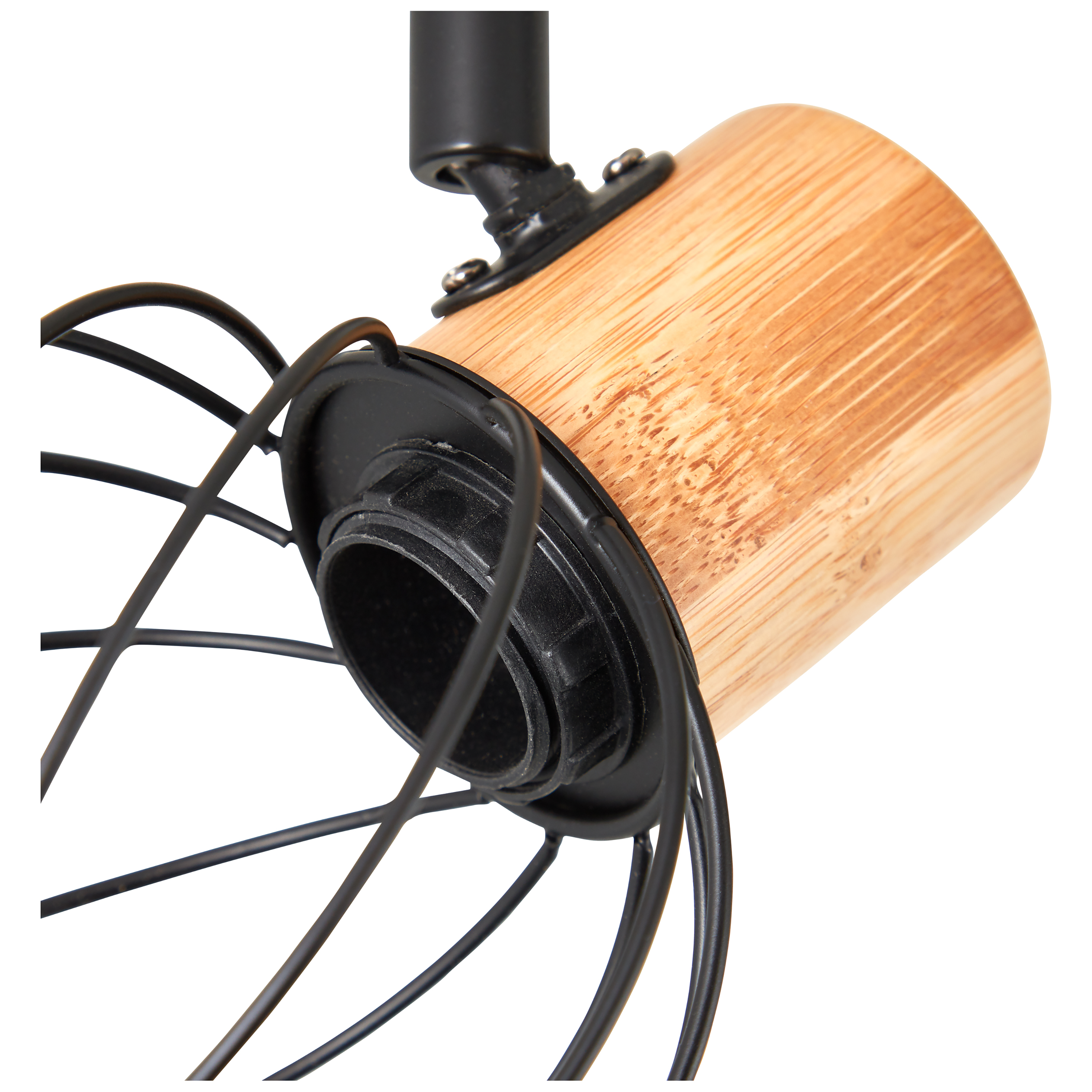 Foco decorativo INSPIRE MALLOW E14 D10CM 4 LÂMPADAS METAL PRETO/BAMBU - 37