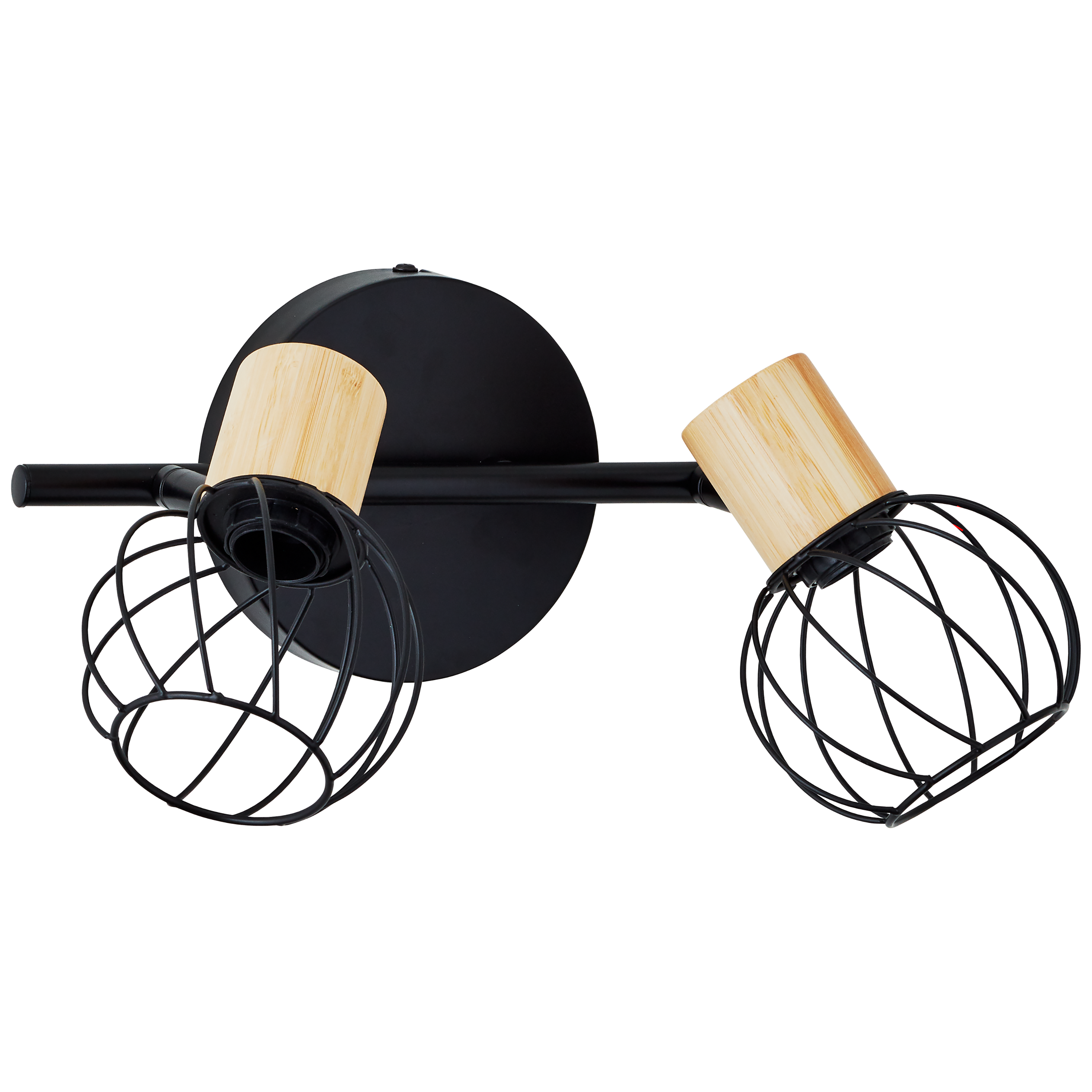 Foco decorativo INSPIRE MALLOW E14 D10CM 2 LÂMPADAS METAL PRETO/BAMBU - 31