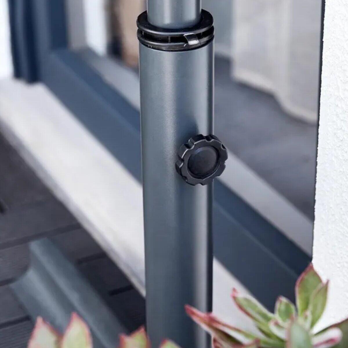 Ombrellone centrale grigio Arkea NATERIAL con telo 1/2 cerchio bianco L 268 x P 135 x H 235 cm - 8