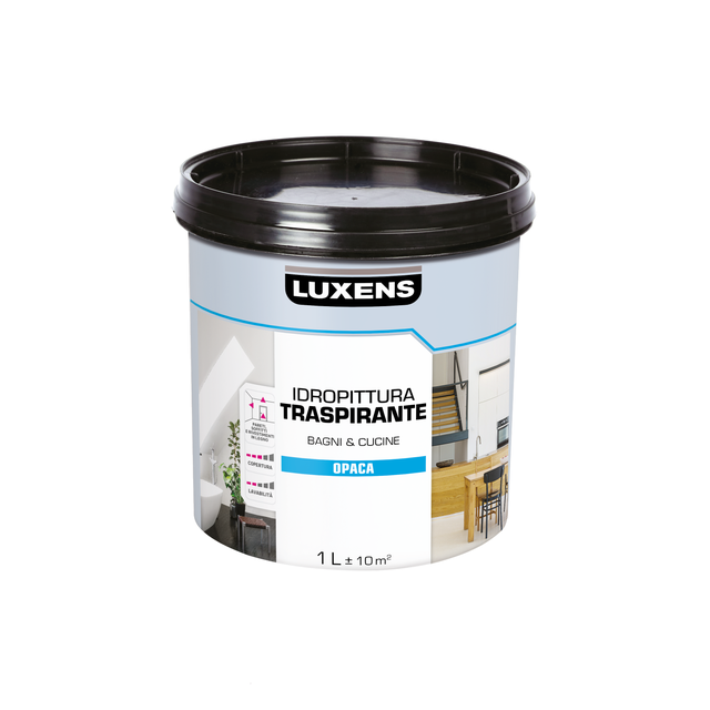 Pittura per interni a base acqua traspirante LUXENS Bagni&Cucine bianco opaco 1 L