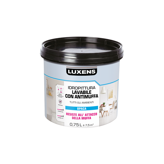Pittura per interni a base acqua antimuffa parete soffitto LUXENS Extra Opaca bianco opaco 0.75 L