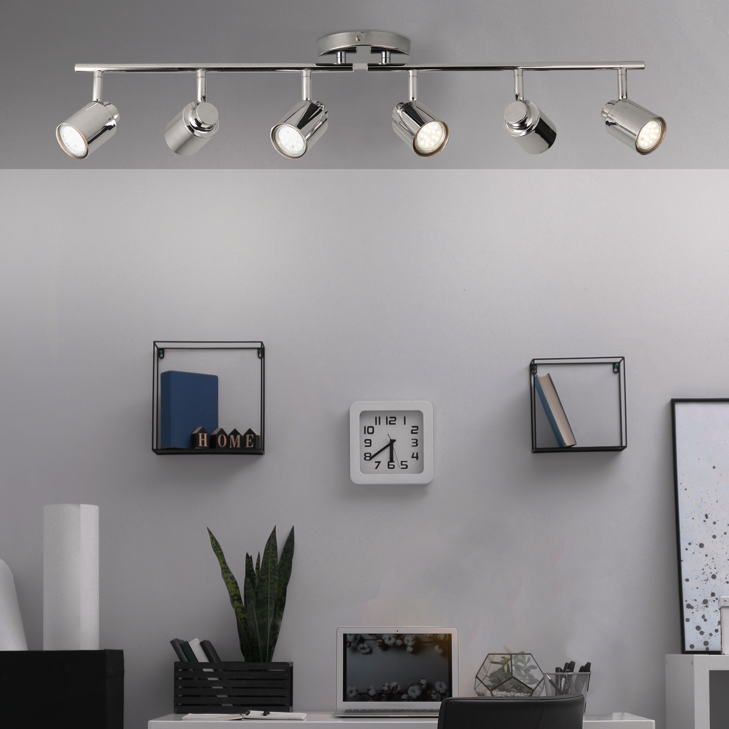 Foco decorativo INSPIRE TEKLA 6 LÂMPADAS GU10X6 METAL CROMADO - 9