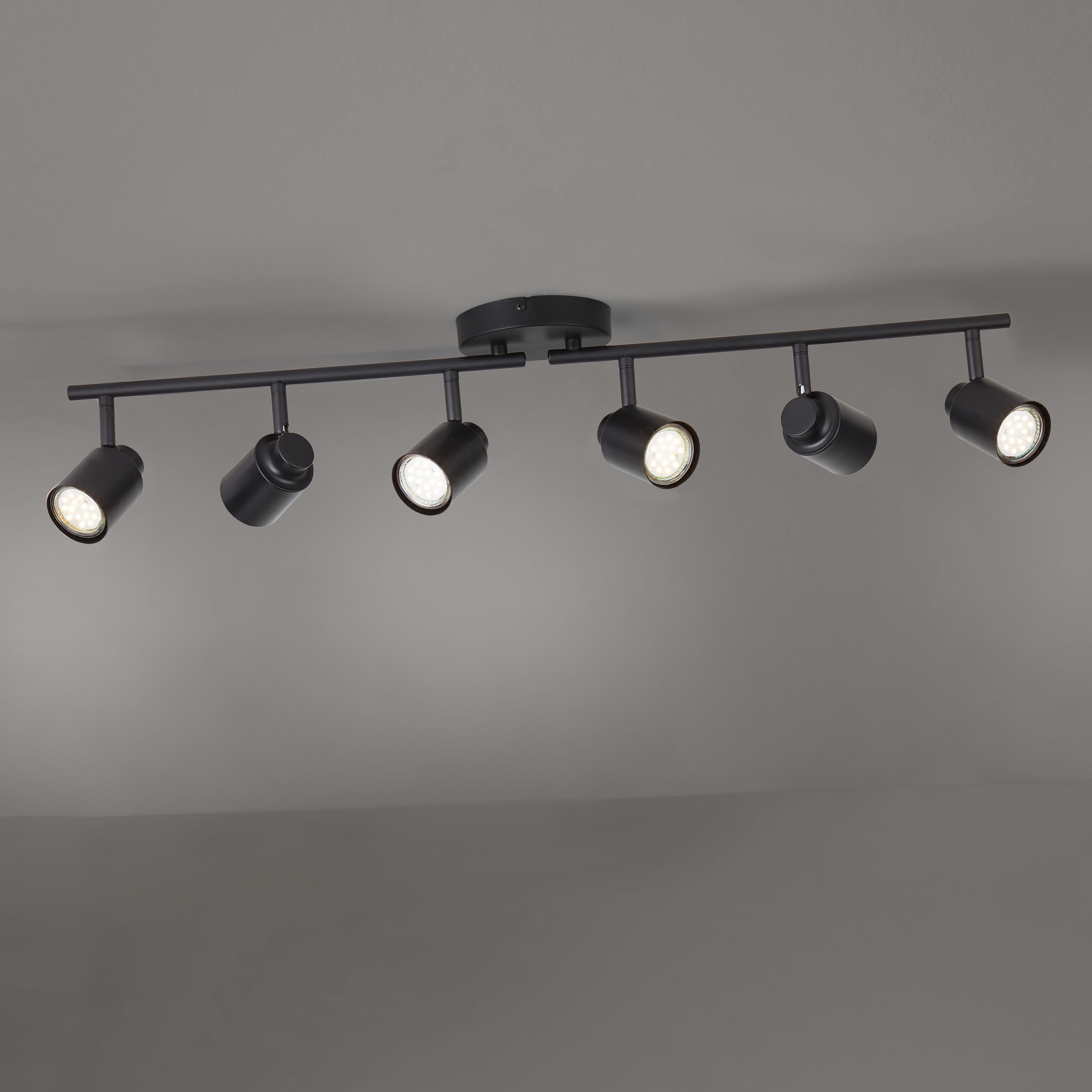 Rampe 6 spots, métal noir GU10, INSPIRE Tekla - 5