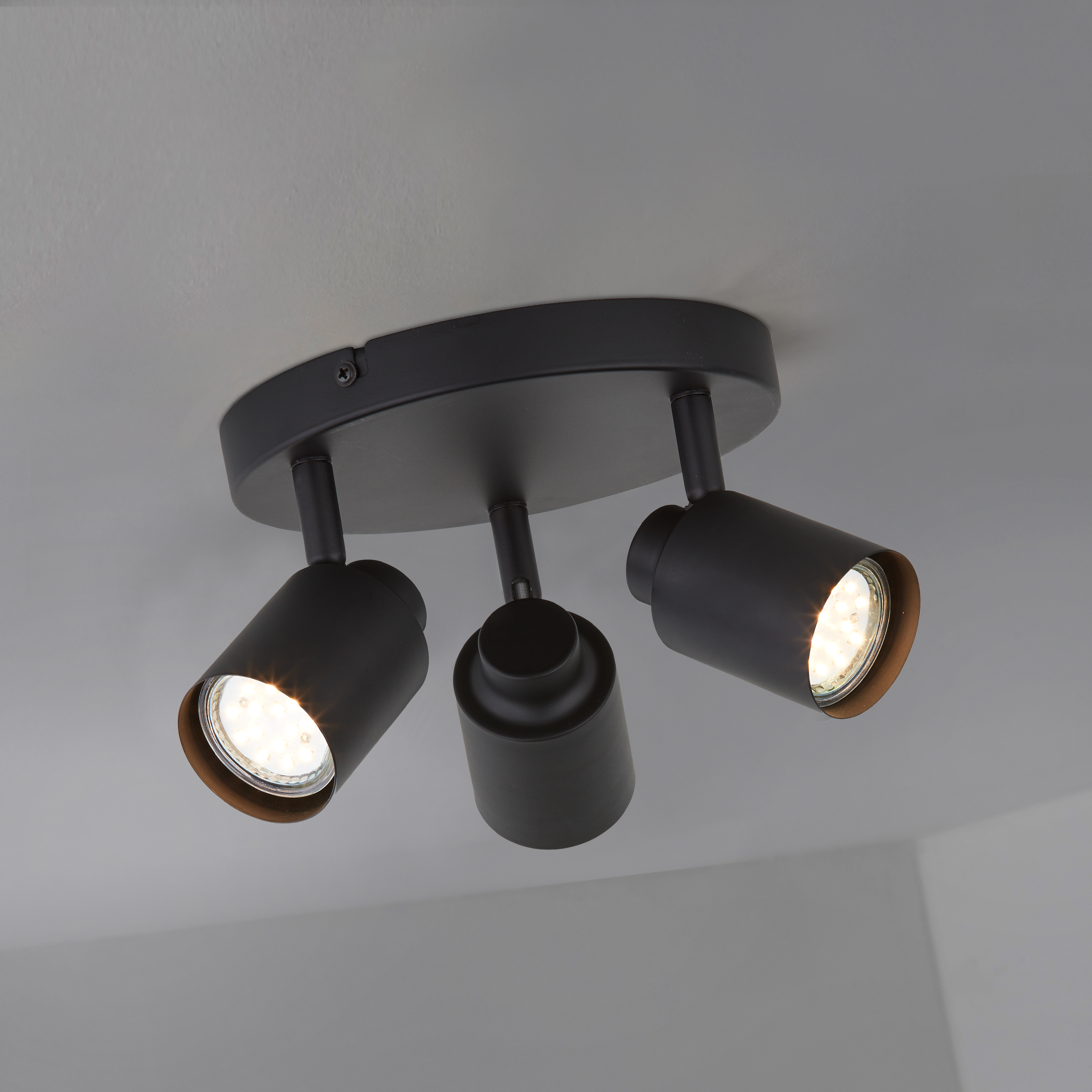 Plafonnier 3 spots, métal noir gu10, INSPIRE Tekla - 6
