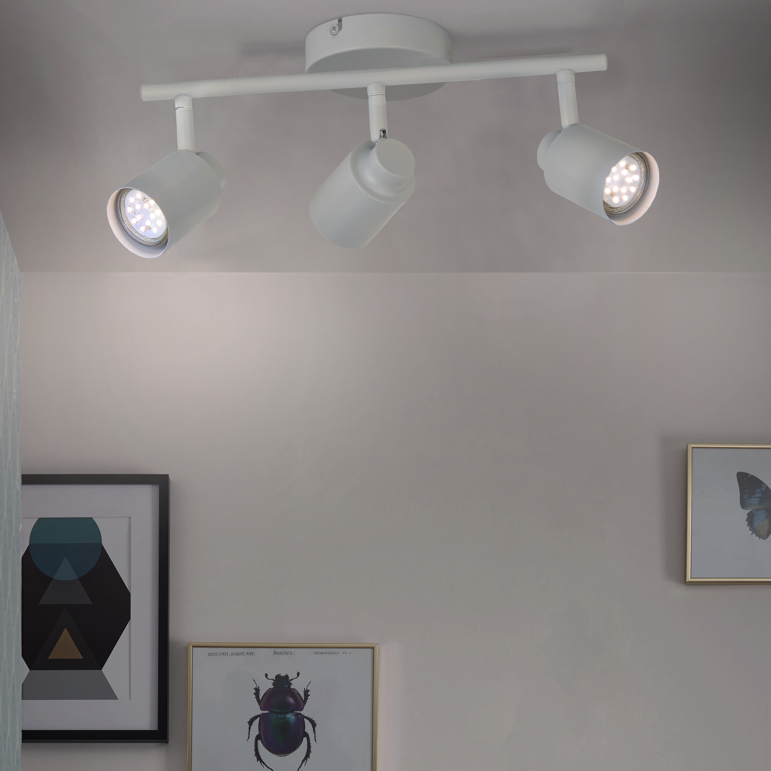 Faretto decorativo senza fonte luminosa TEKLA in acciaio bianco GU10 INSPIRE 3 luci - 4