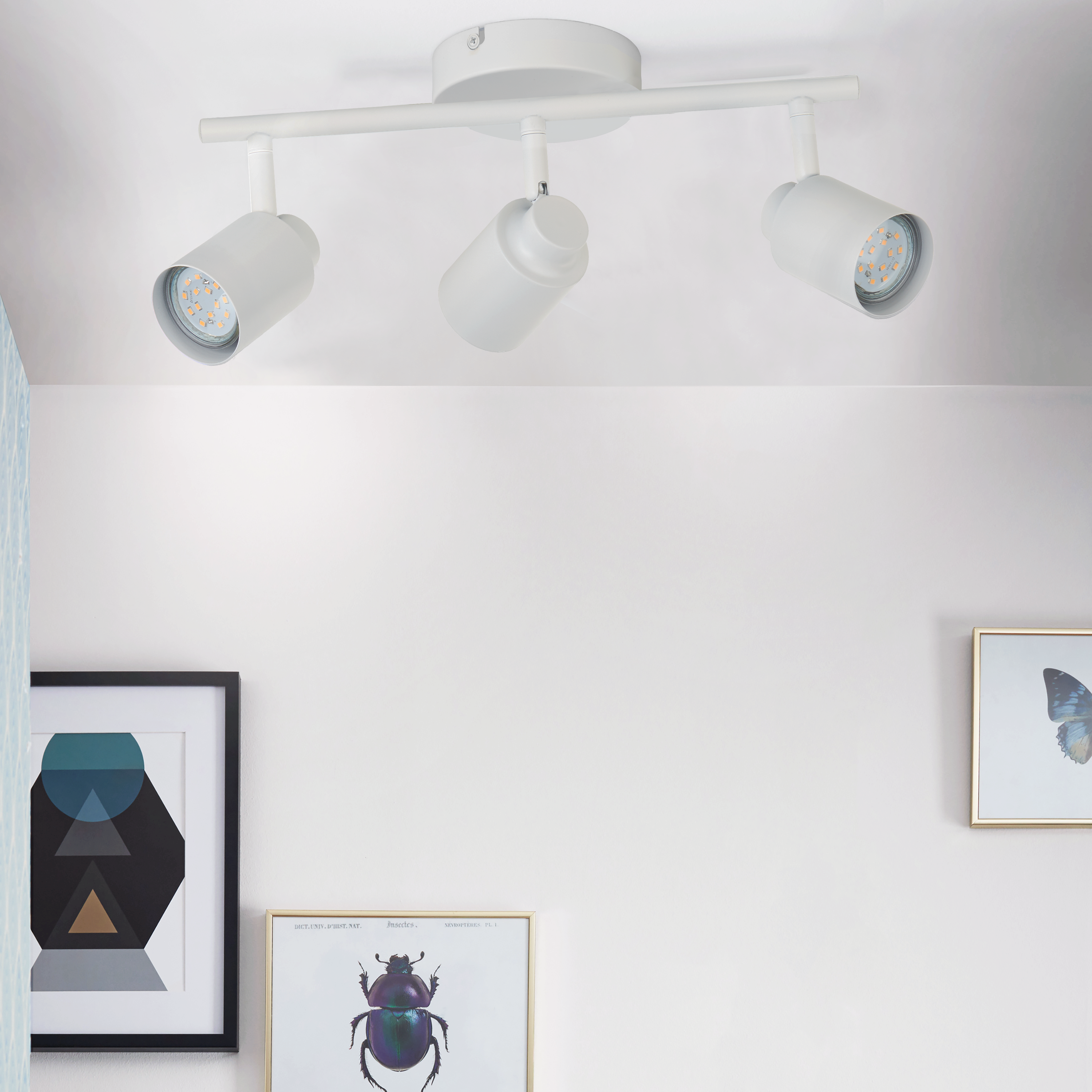 Faretto decorativo senza fonte luminosa TEKLA in acciaio bianco GU10 INSPIRE 3 luci - 3