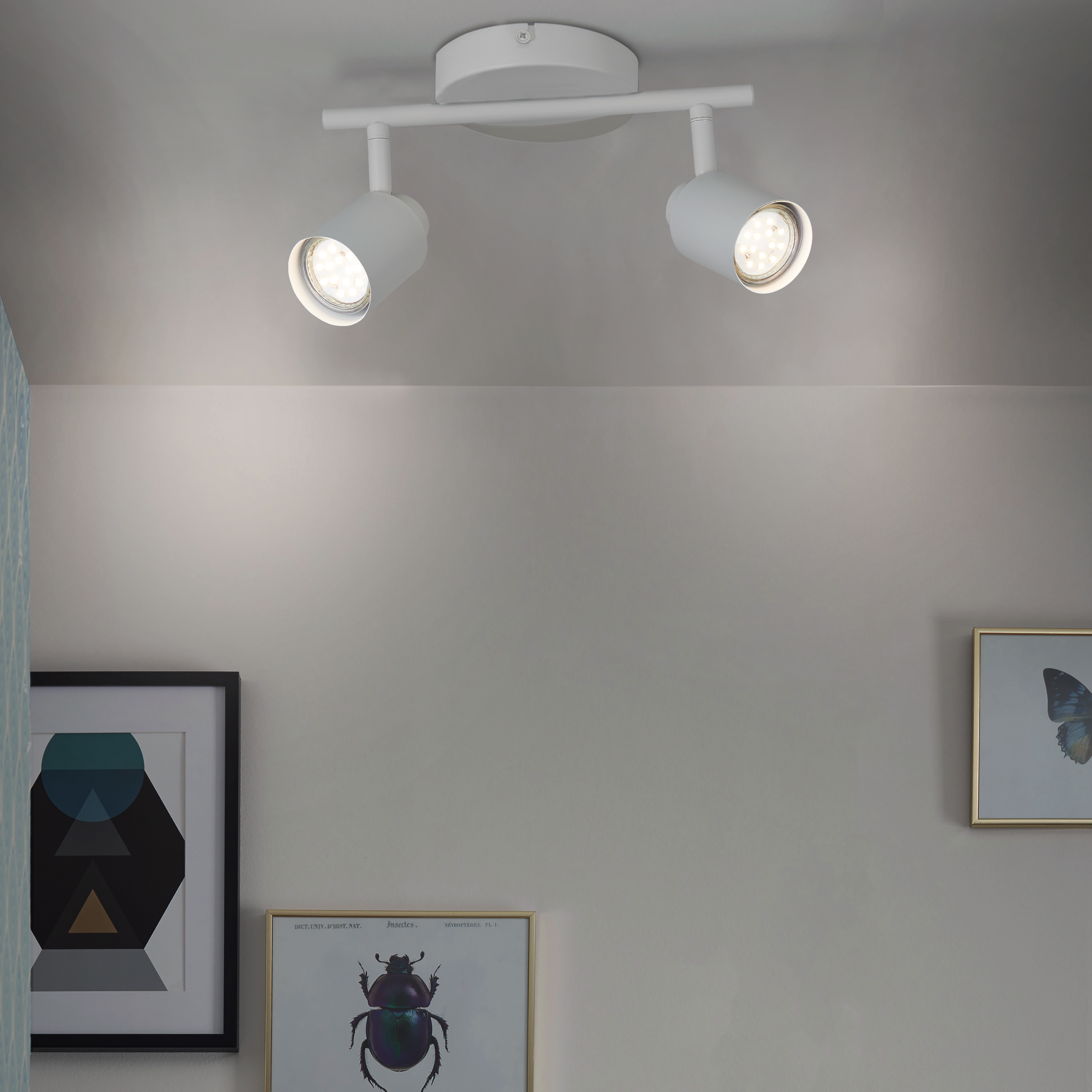 Rampe 2 spots Tekla, produit sans abat-jour blanc, GU10, INSPIRE - 6