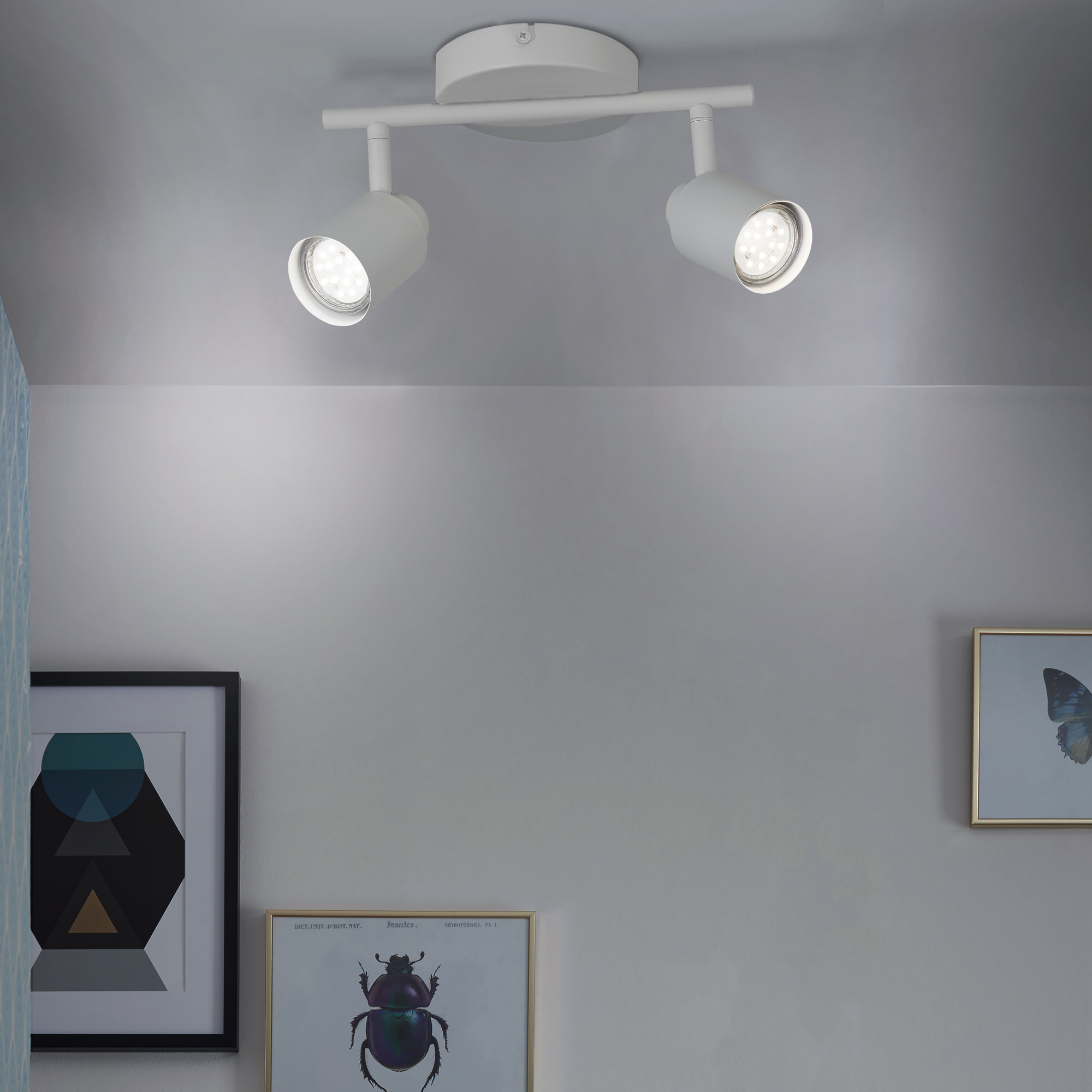 Rampe 2 spots Tekla, produit sans abat-jour blanc, GU10, INSPIRE - 5