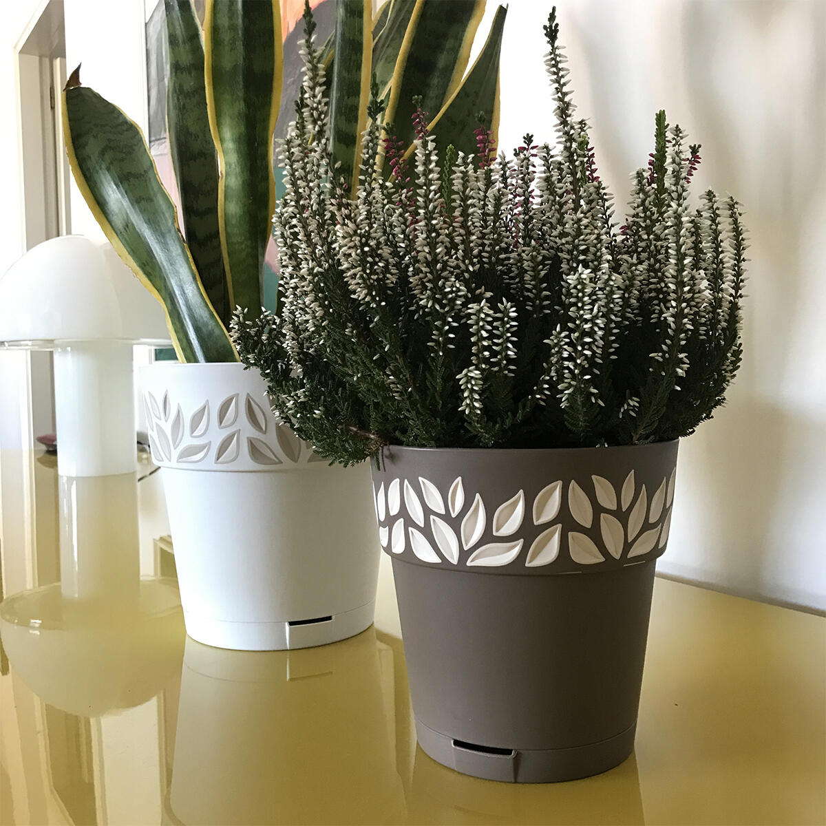 Vaso per piante e fiori OPERA CLOE STEFANPLAST in polipropilene tortora H 15 cm Ø 15 cm - 3