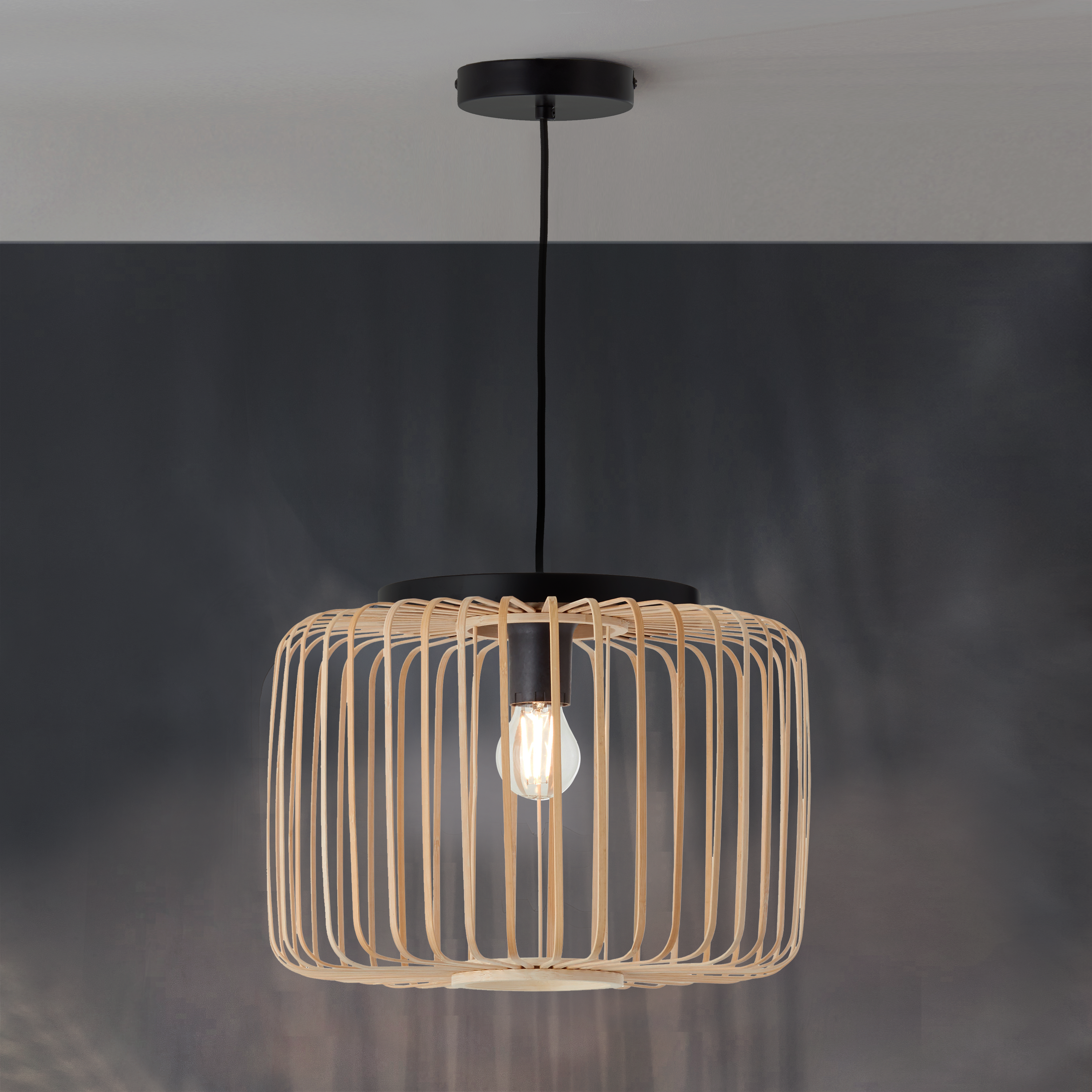 Lampa wisząca Pecan czarno-beżowa E27 Inspire - 10