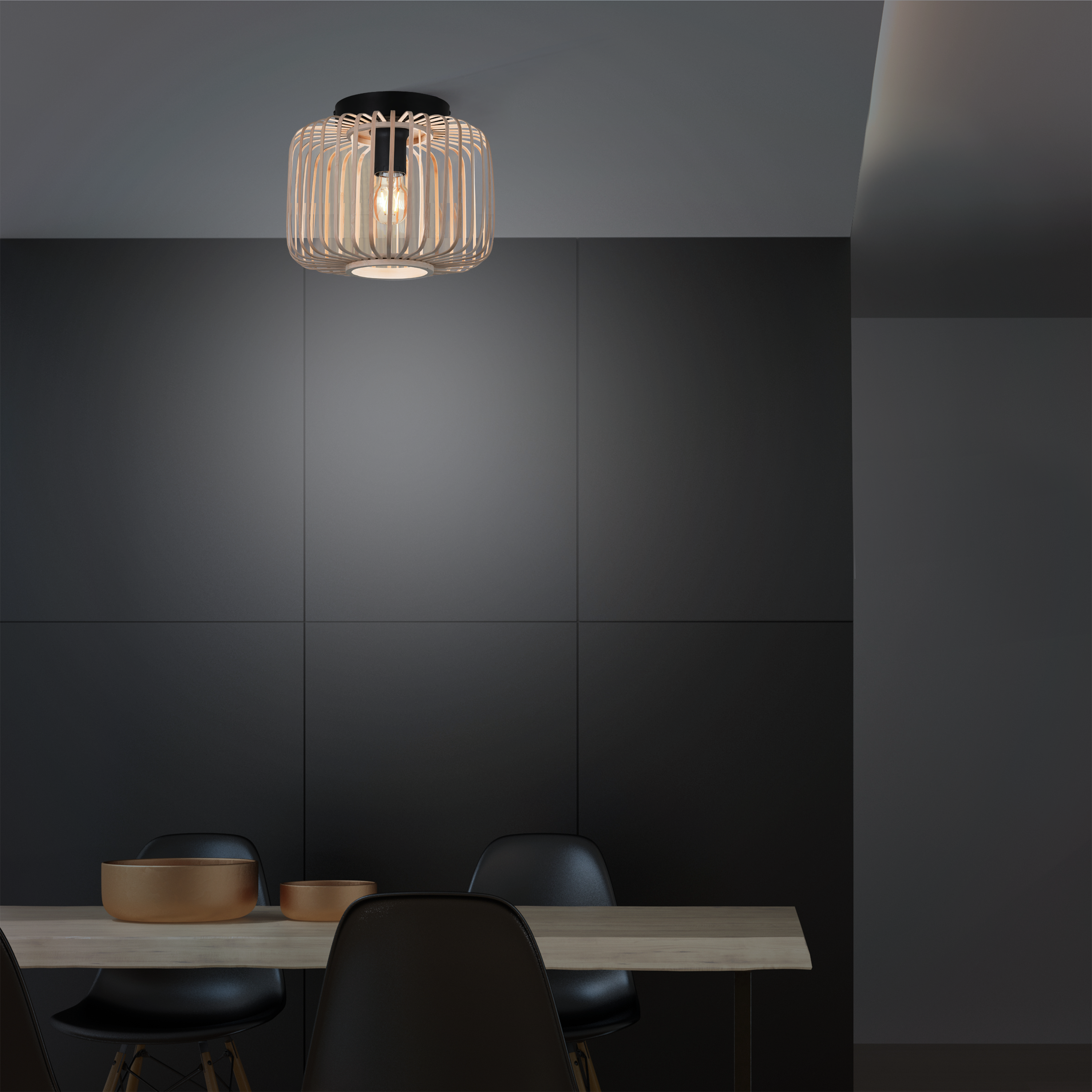 Plafonnier 1xE27, nature bambou INSPIRE Pécan D.28 cm - 4