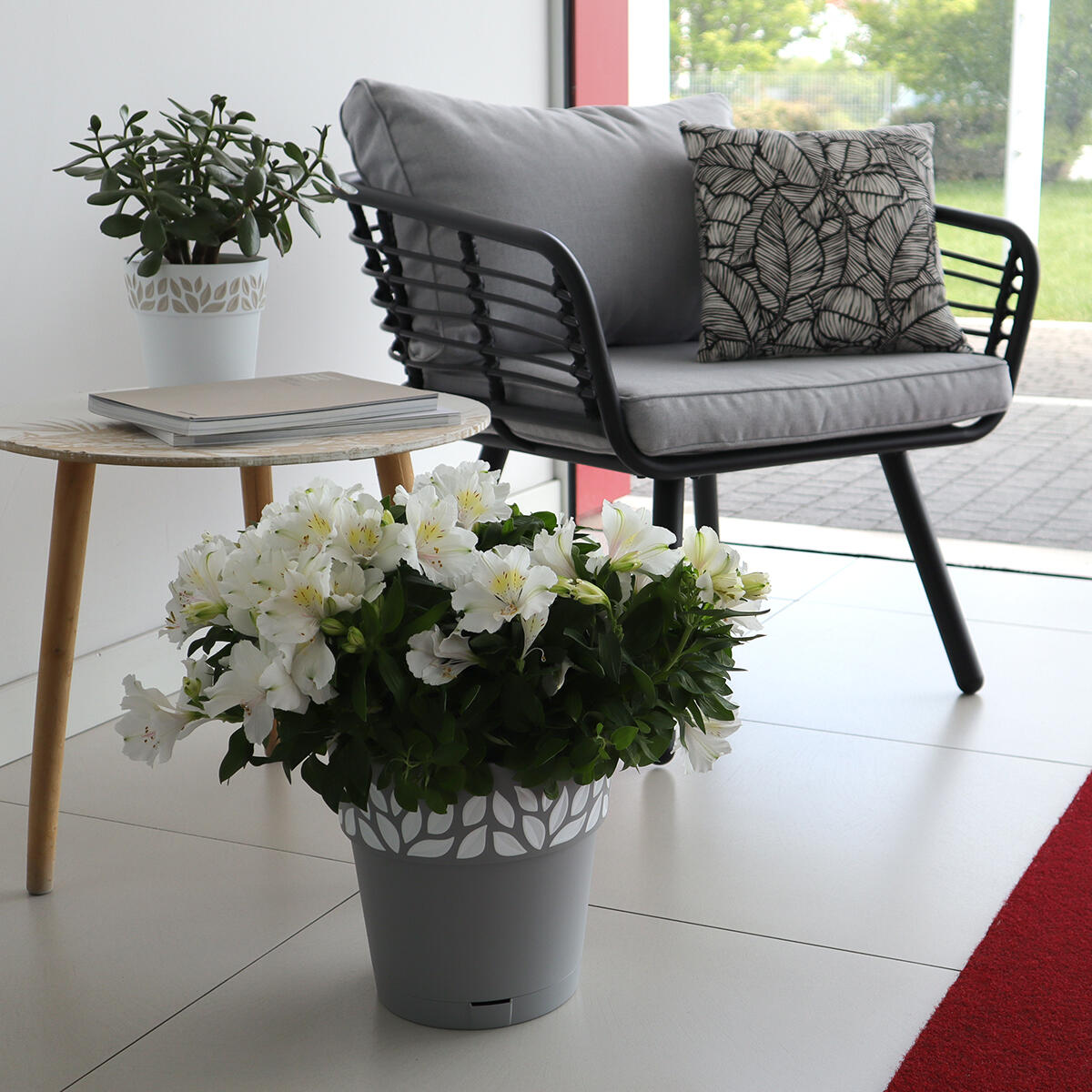 Vaso autoirrigante OPERA CLOE STEFANPLAST in polipropilene grigio H 19 x ø 30 cm - 2