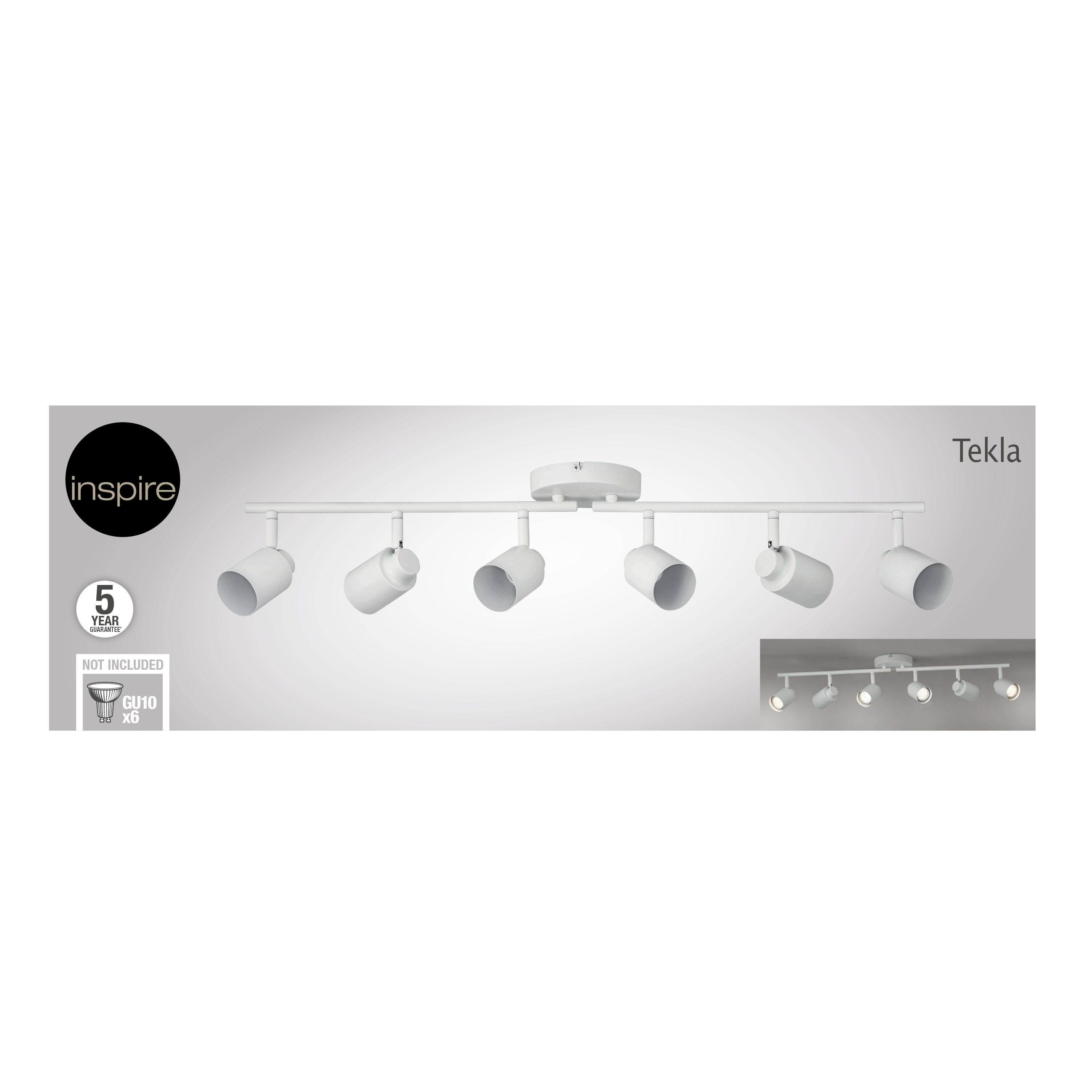 Foco decorativo INSPIRE TEKLA 6 LÂMPADAS GU10X6 METAL BRANCO - 7