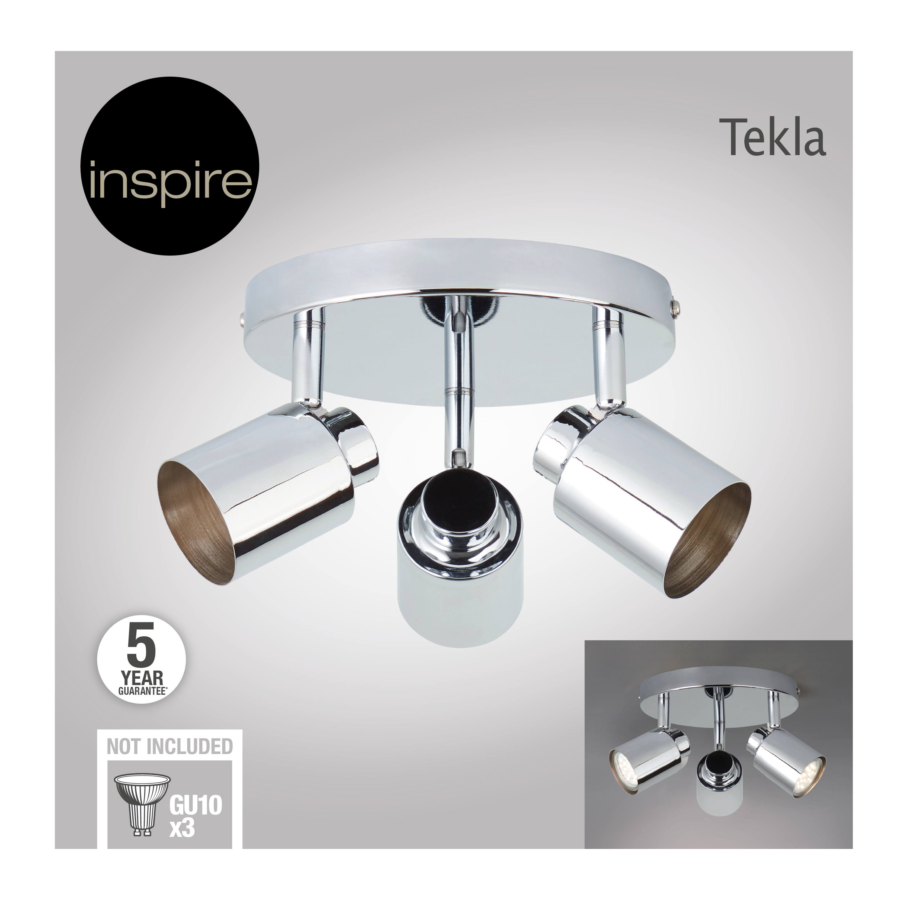 Plafon Tekla chrom 3 x GU10 Inspire - 11