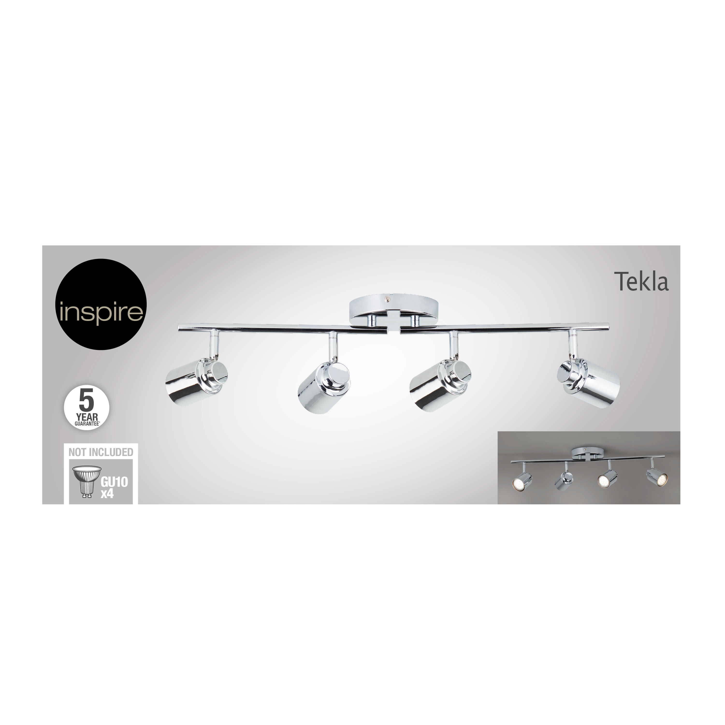 Listwa reflektorowa Tekla chrom 4 x GU10 Inspire - 12