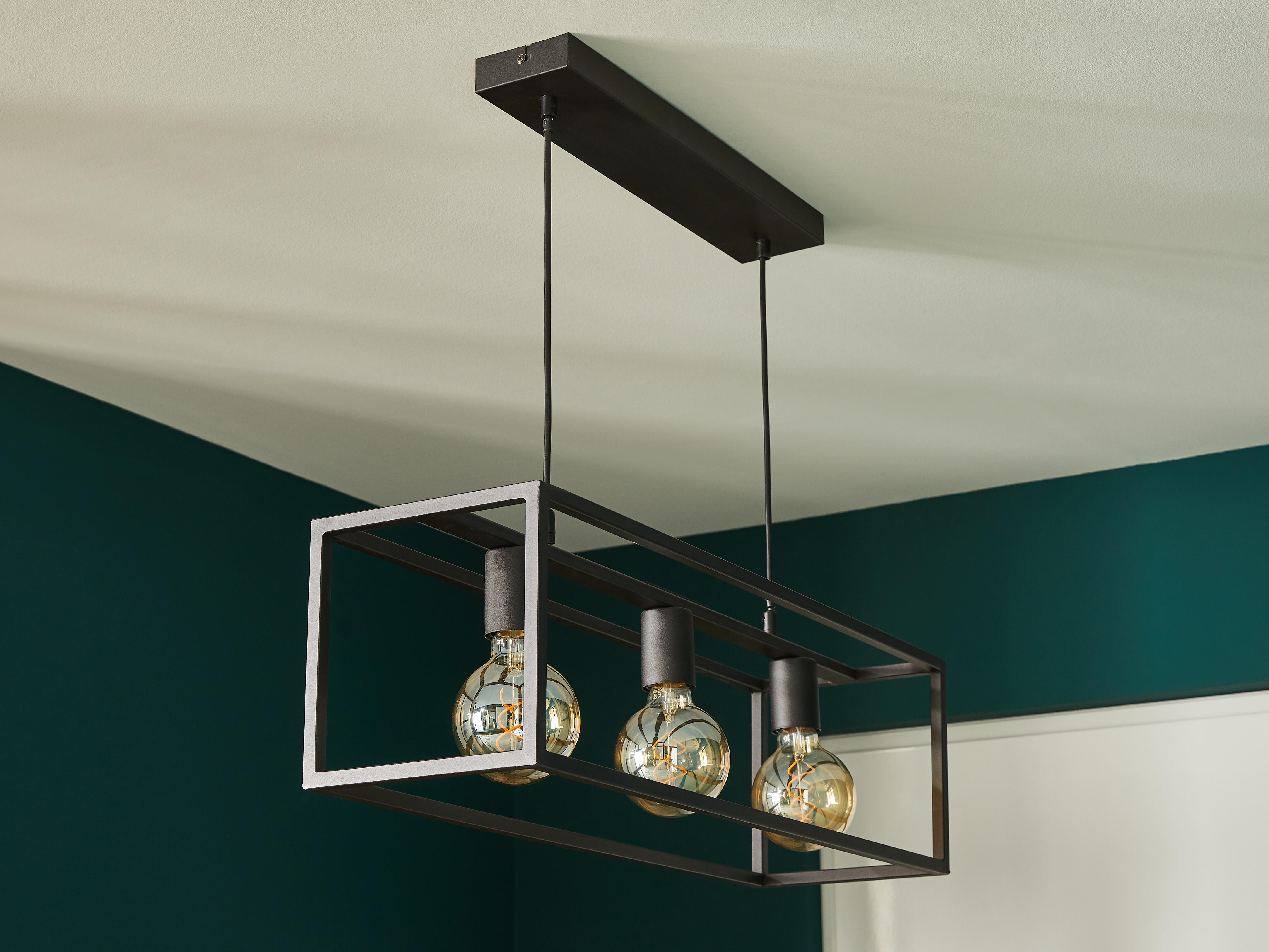 Lampadario Design Eldrick nero paralume nero 3xE27 ø0cm INSPIRE - 8