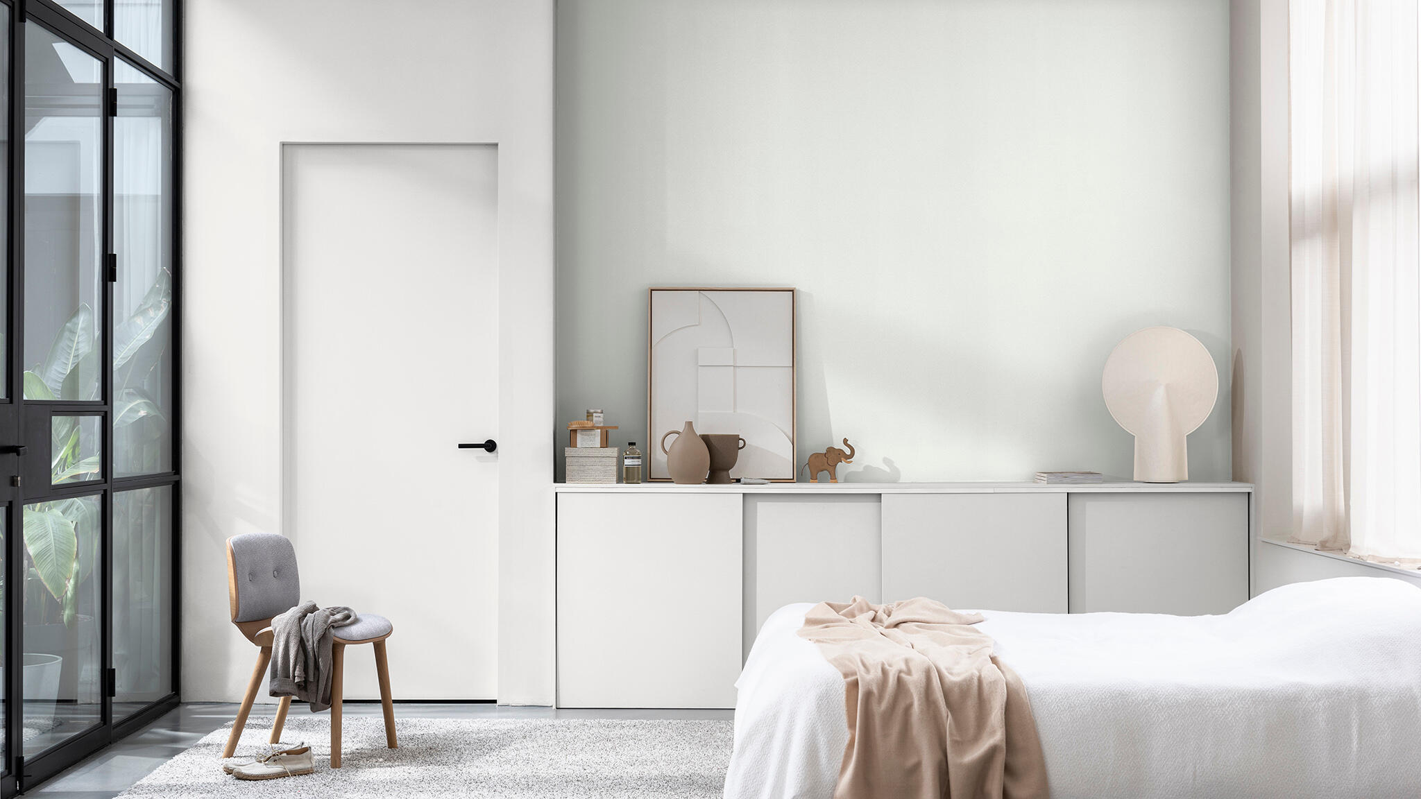 Peinture mur, boiserie matin blanc satin DULUX VALENTINE Crème de couleur 2.5L - 3