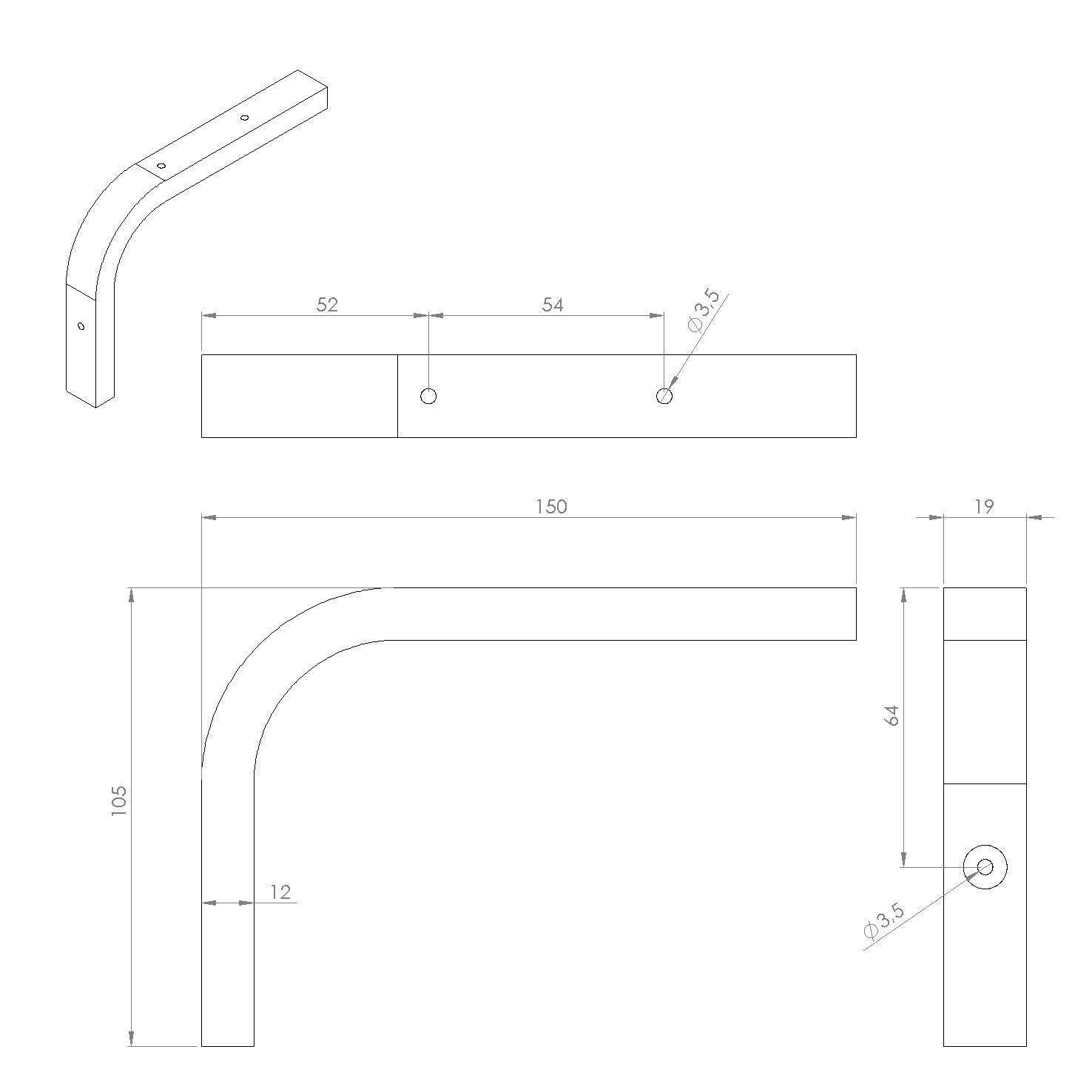 Equerre Multiplis bois brut, H.10 x P.15 cm - 7