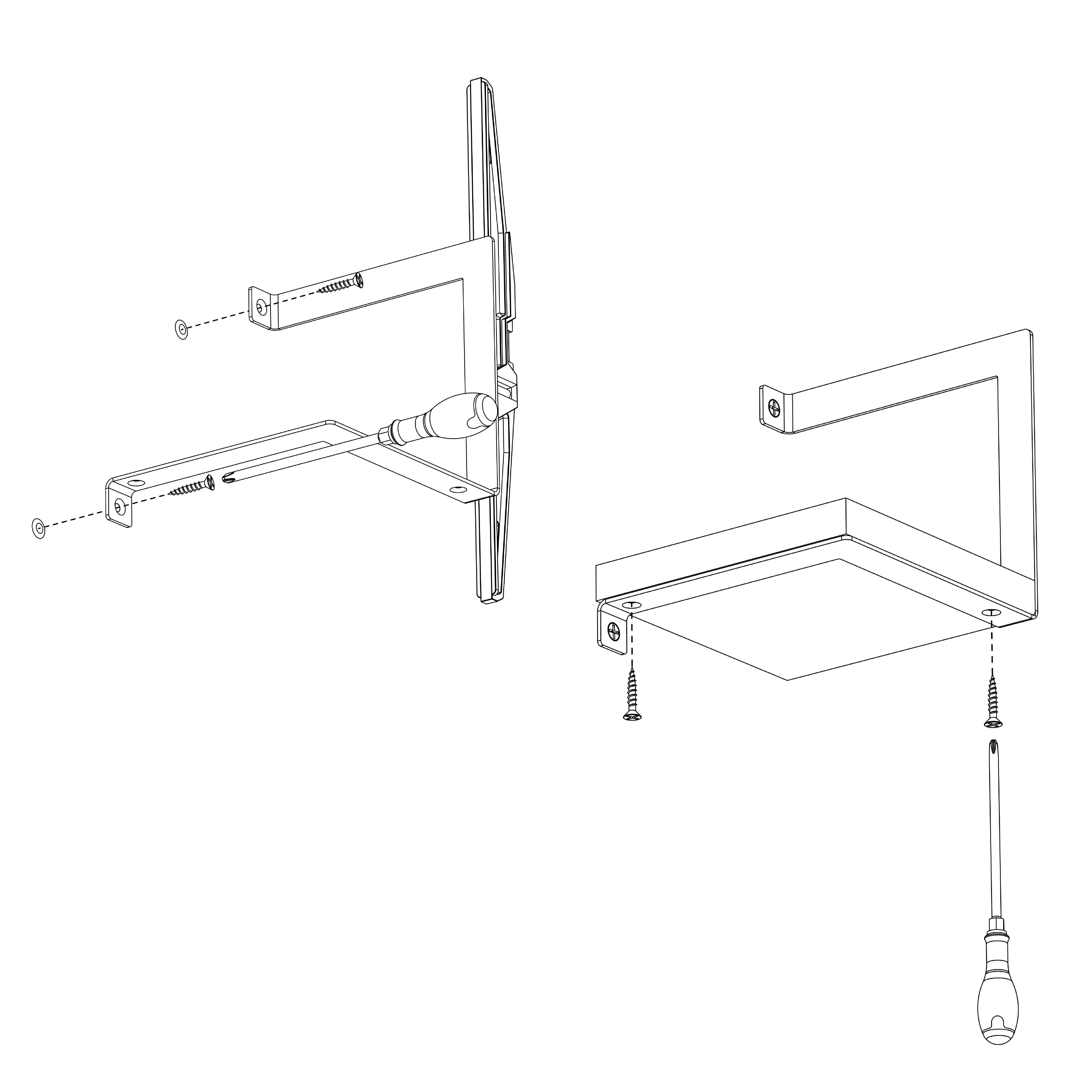 Equerre Parenthèse GAUCHE acier époxy noir, H.15 x P.15 cm - CIME - 5