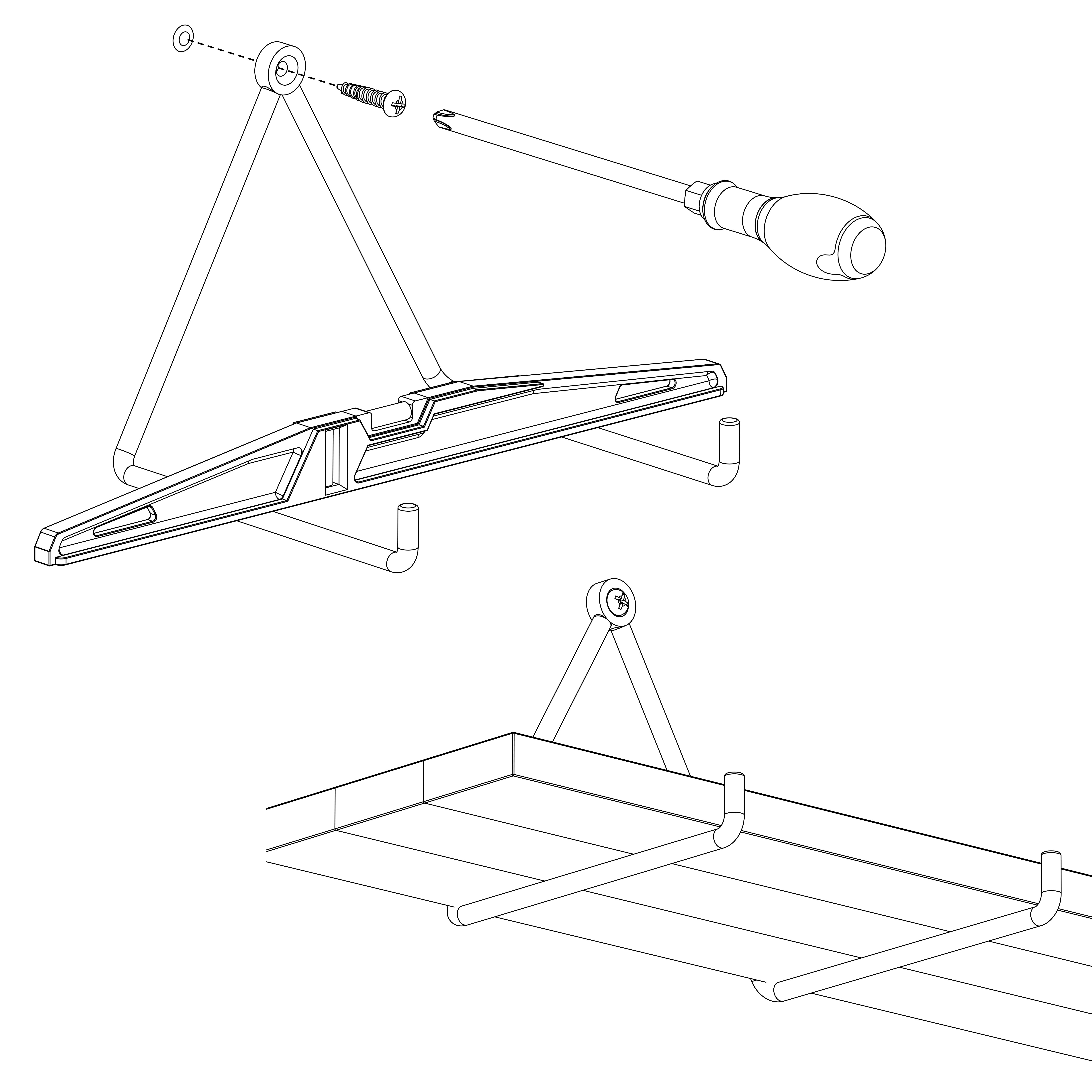 Equerre Filaire acier enduit de résine époxy noir, H.33 x P.22 cm - 4