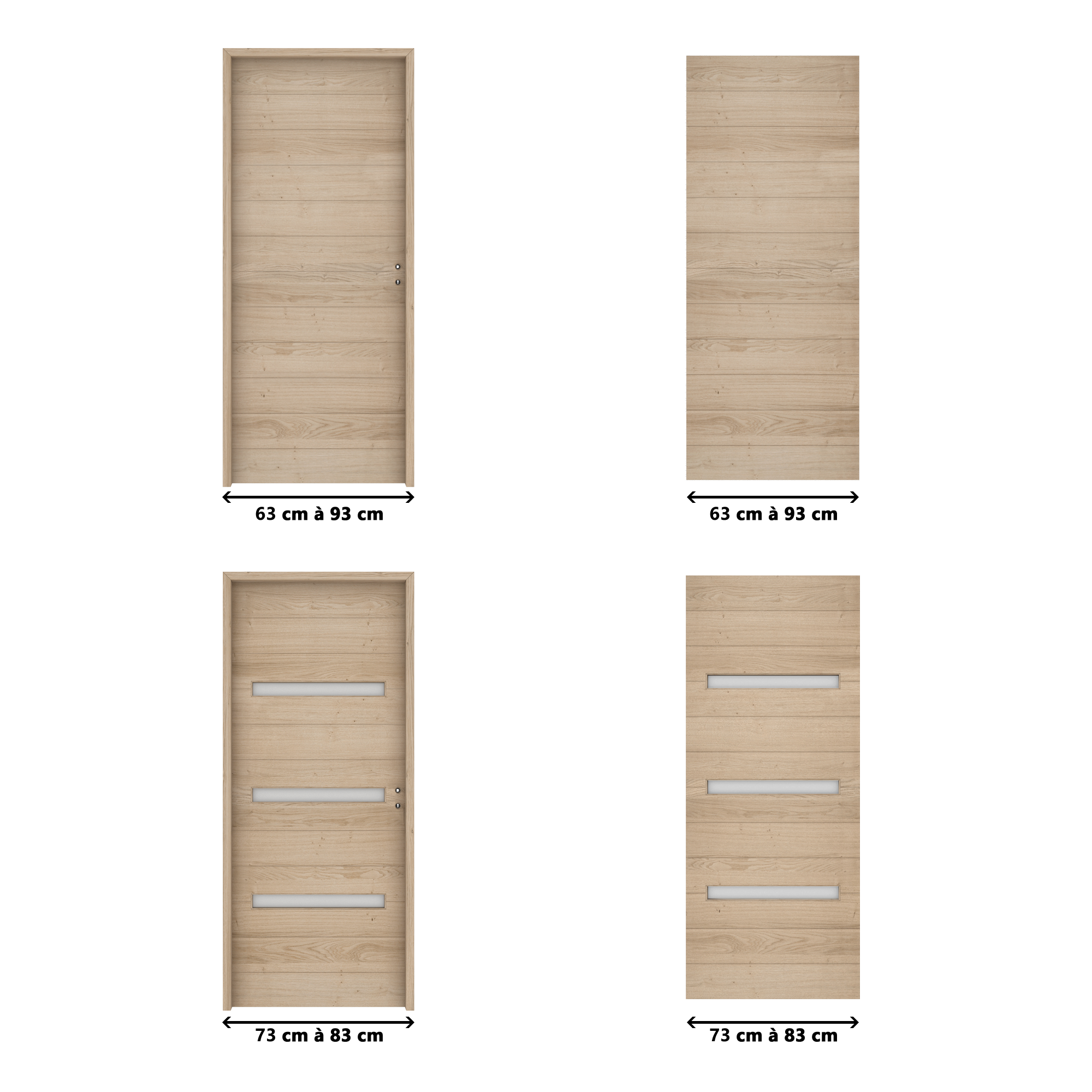 Bloc-porte vitré bois Noé H.204 x l.83 poussant droit - 9
