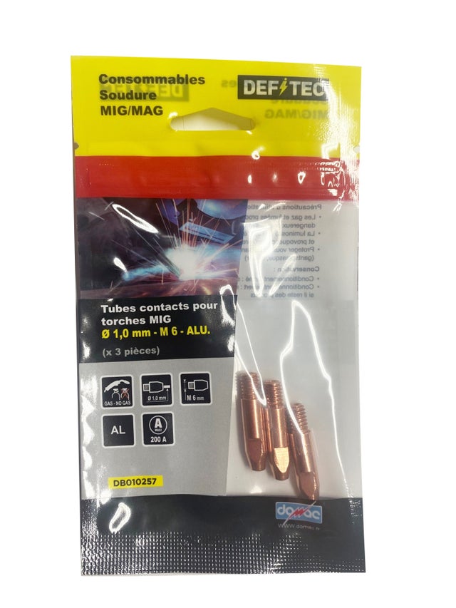 Lot de 3 tubes contact soudure alu 1mm DEFITEC
