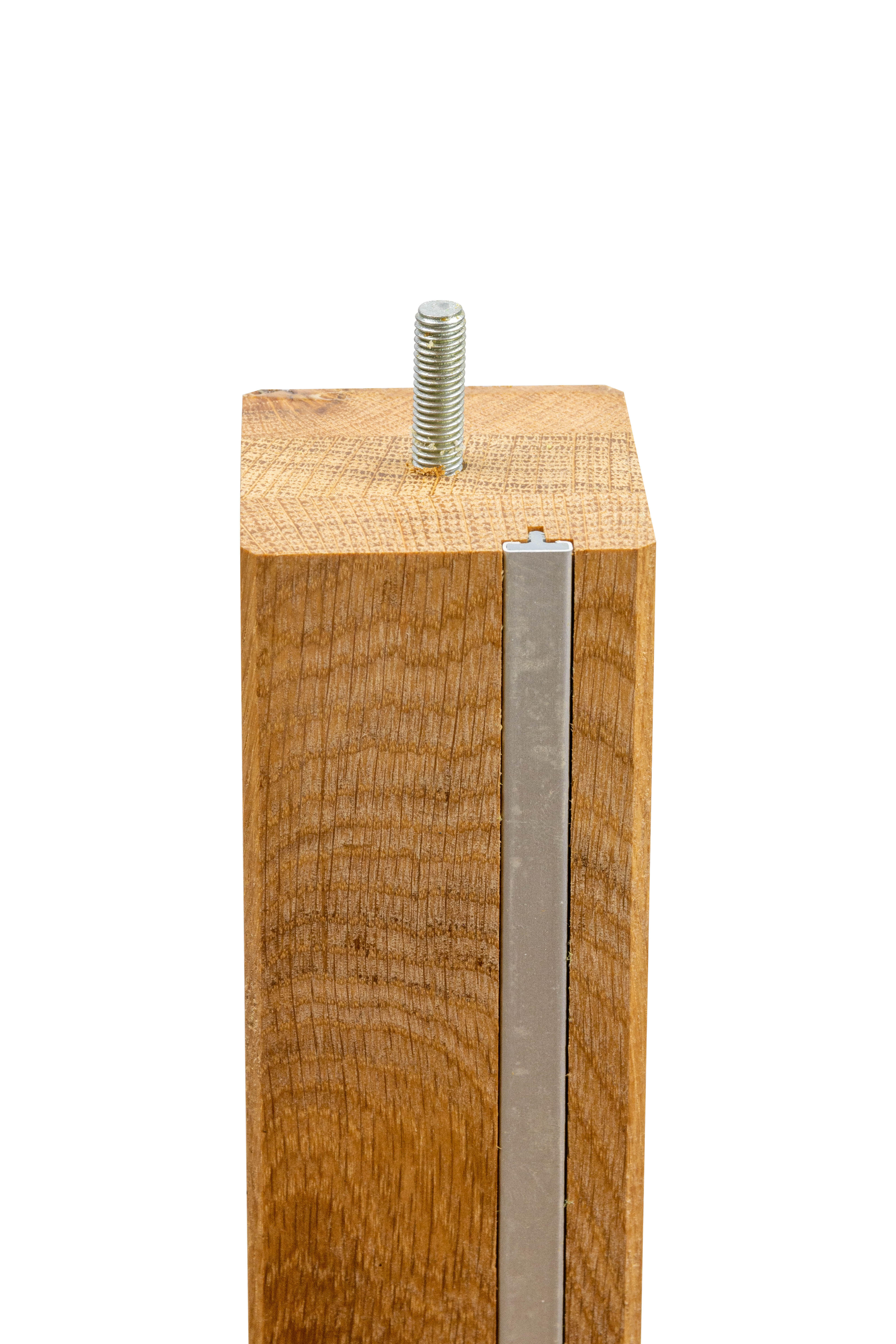 Pied table carré CIME fixe chêne teinté brun / marron - 6