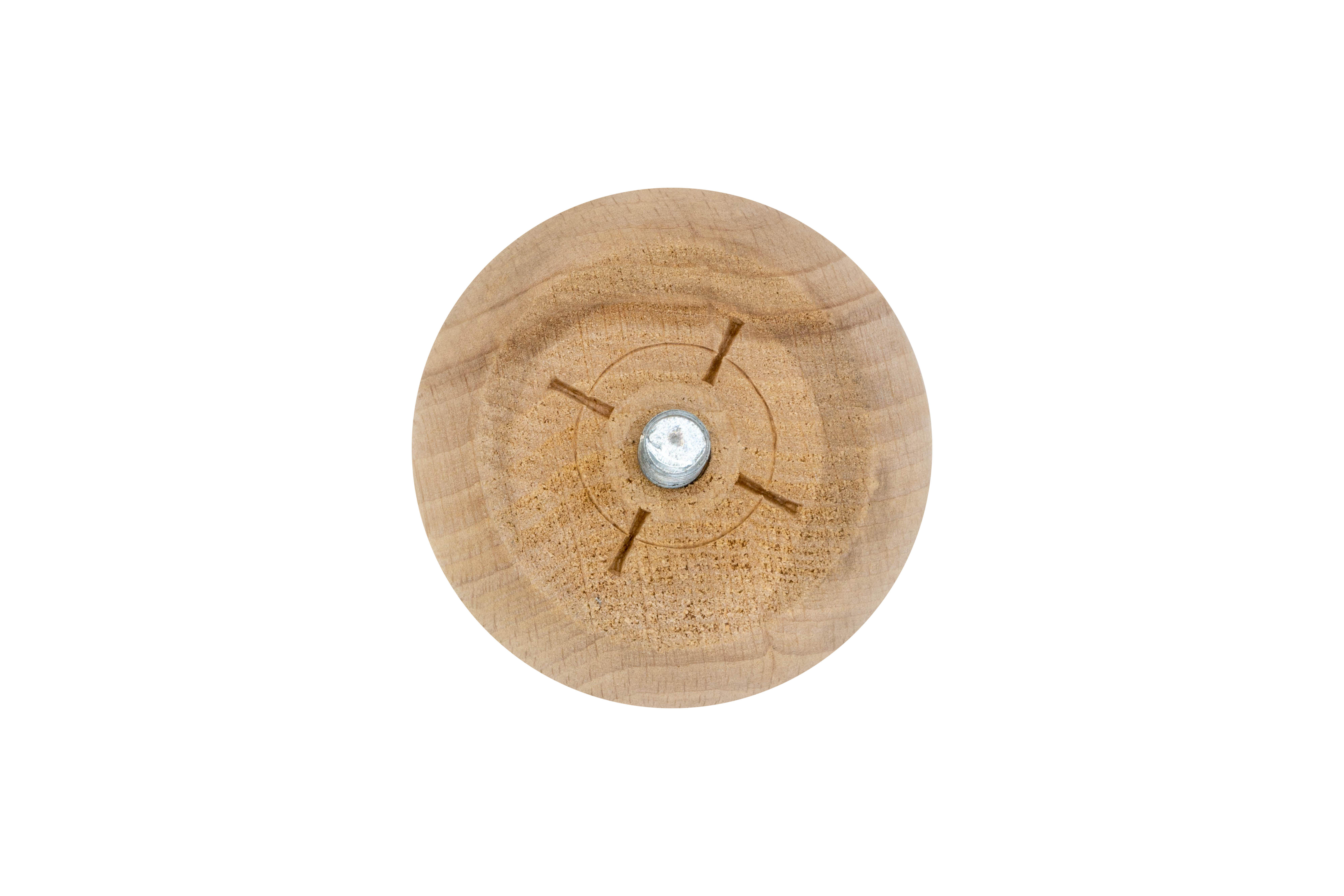 Pied de meuble boule Cime, hêtre brut, diamètre 6.5 cm x hauteur 4 cm - 7