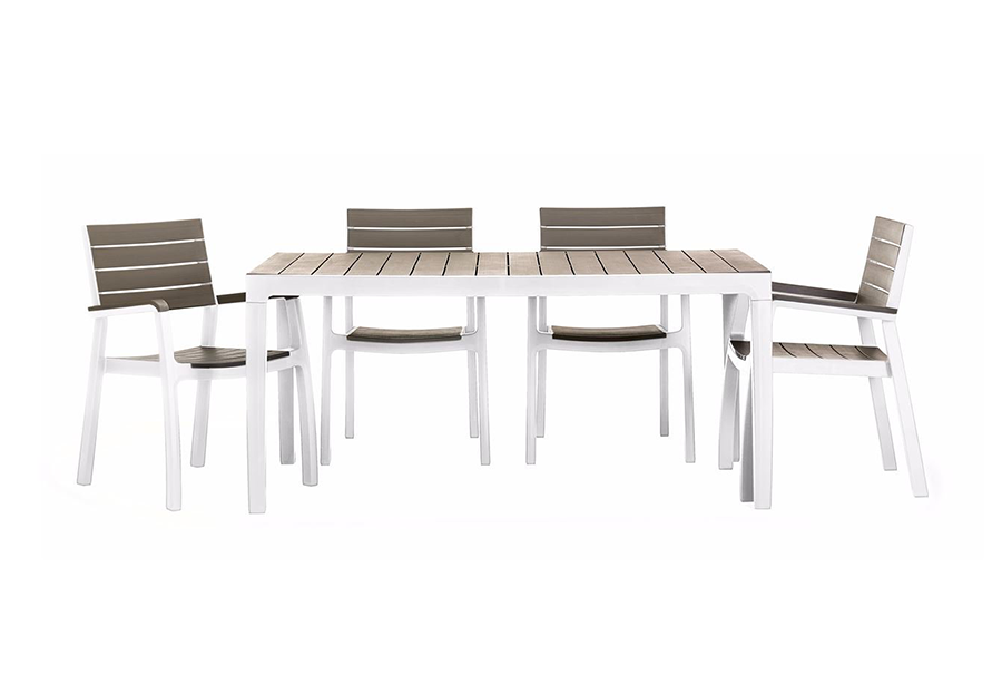 Tavolo da pranzo per giardino Harmony KETER struttura e superficie in resina marrone per 6 persone 160x90cm - 6