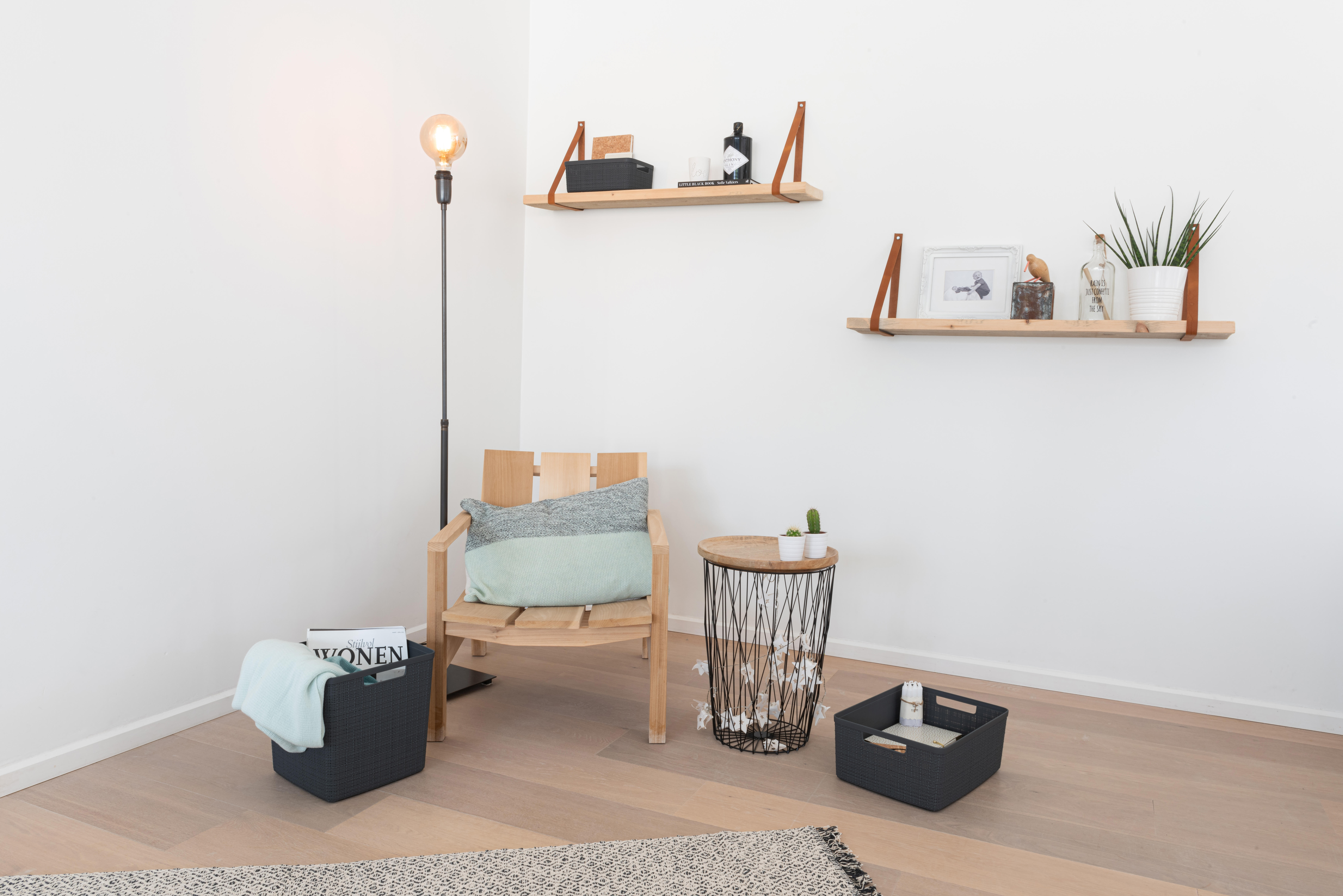 Panier CURVER anthracite H.14.5 x l.28.2 x P.36 cm - 3