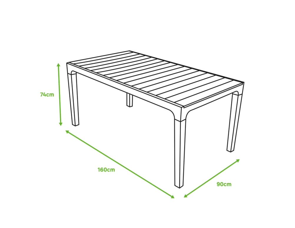 Tavolo da pranzo per giardino Harmony KETER struttura e superficie in resina marrone per 6 persone 160x90cm - 13