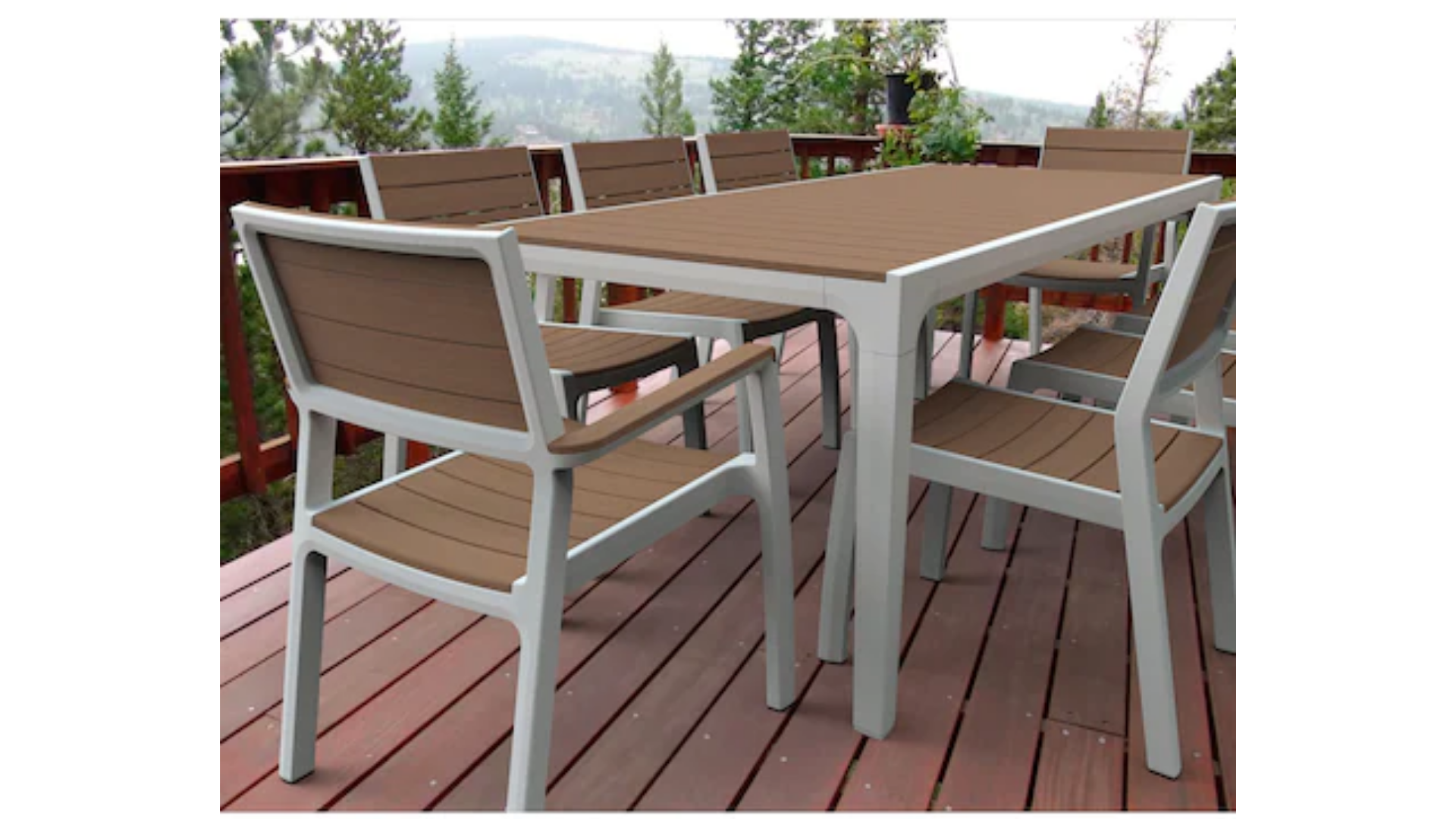 Tavolo da pranzo per giardino Harmony KETER struttura e superficie in resina marrone per 6 persone 160x90cm - 4