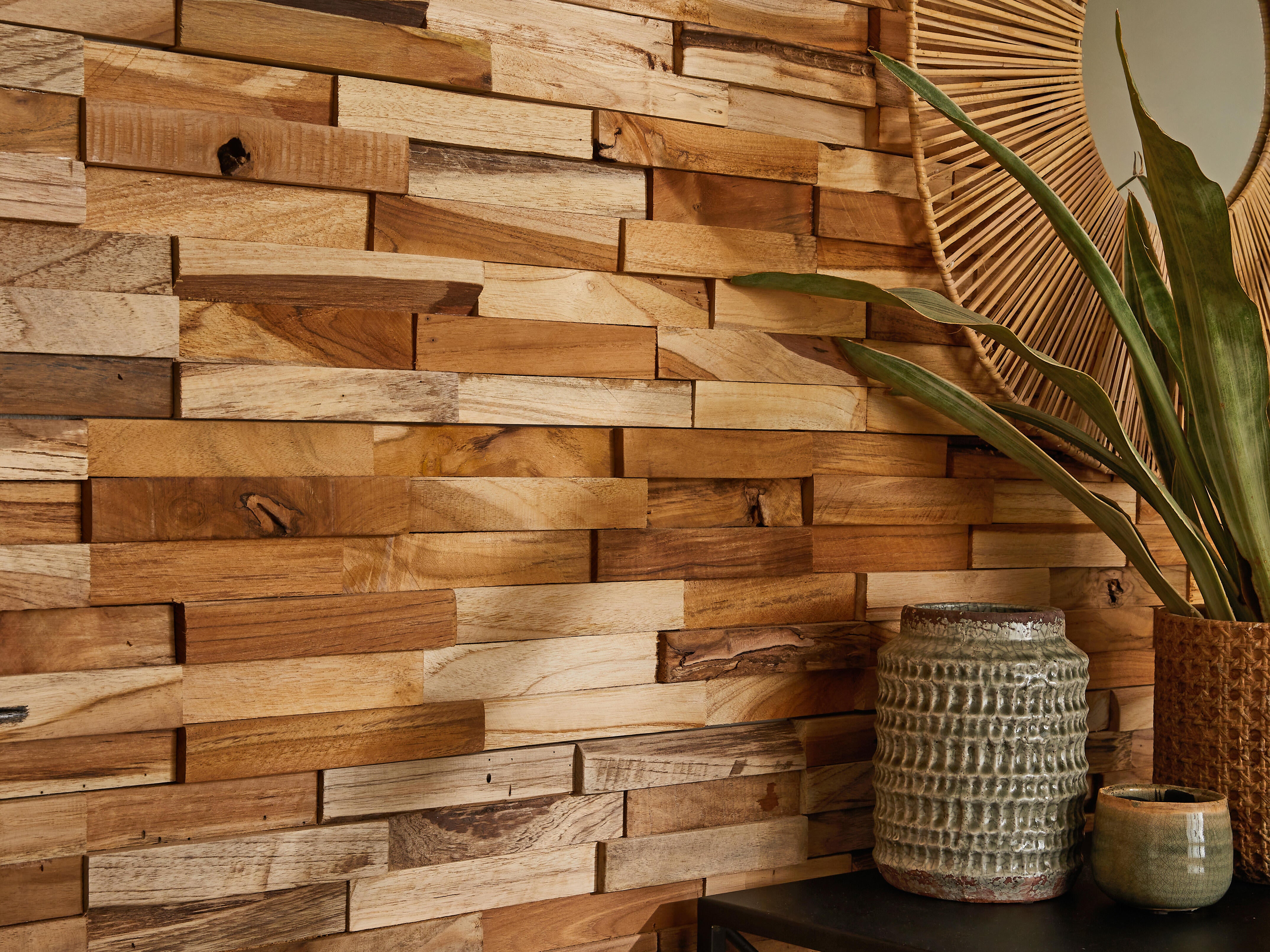 Revestimento decorativo castanho 18x49.5cm Ultrawood - 12