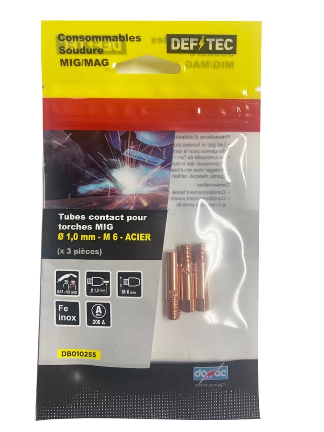 Lot de 3 tubes contact soudure acier 1mm DEFITEC