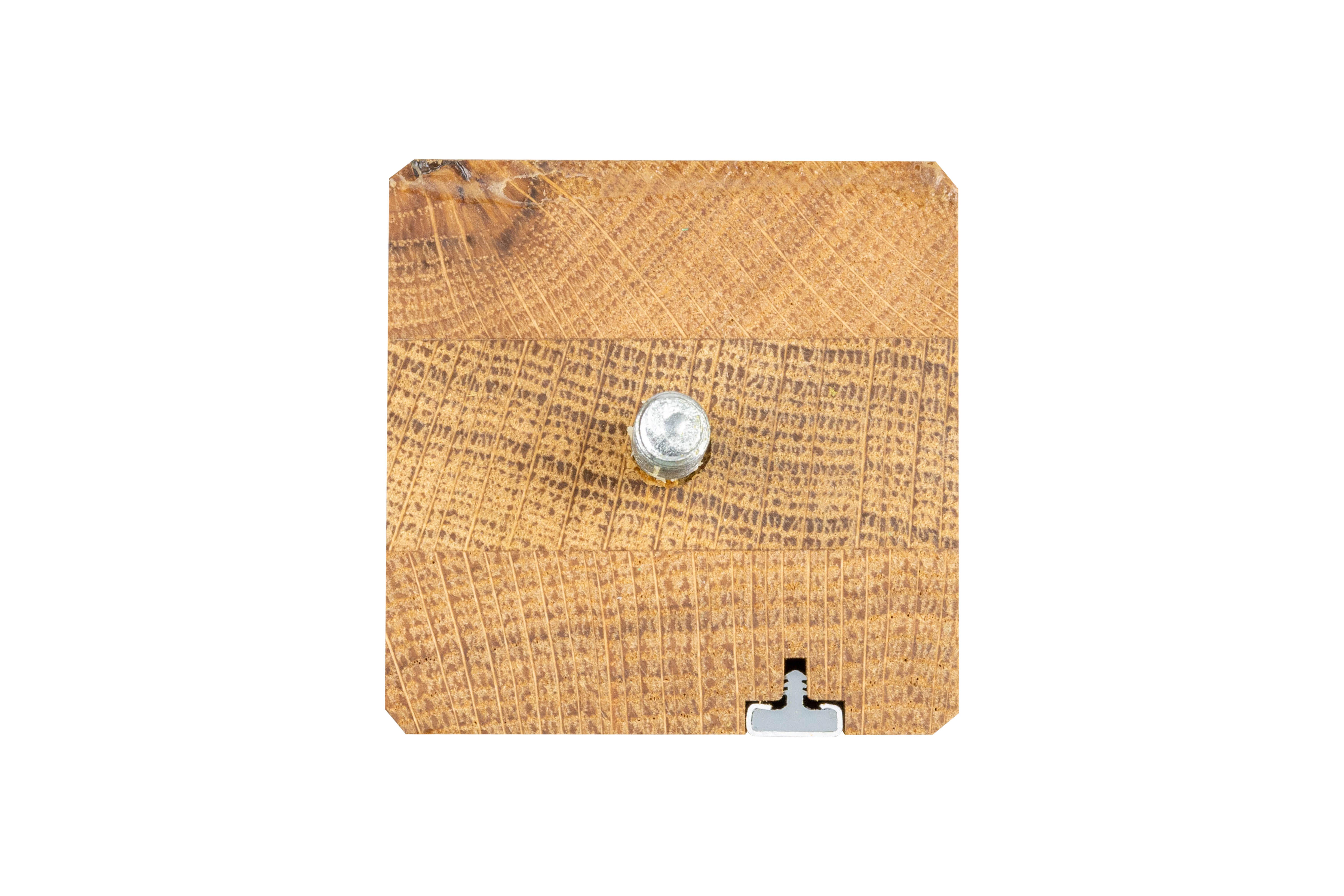 Pied table carré CIME fixe chêne teinté brun / marron - 5